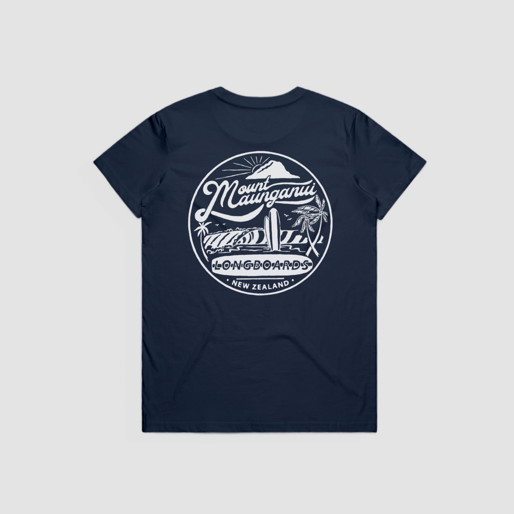 Mount Retro Women's Tee - Navy - Mount Longboards