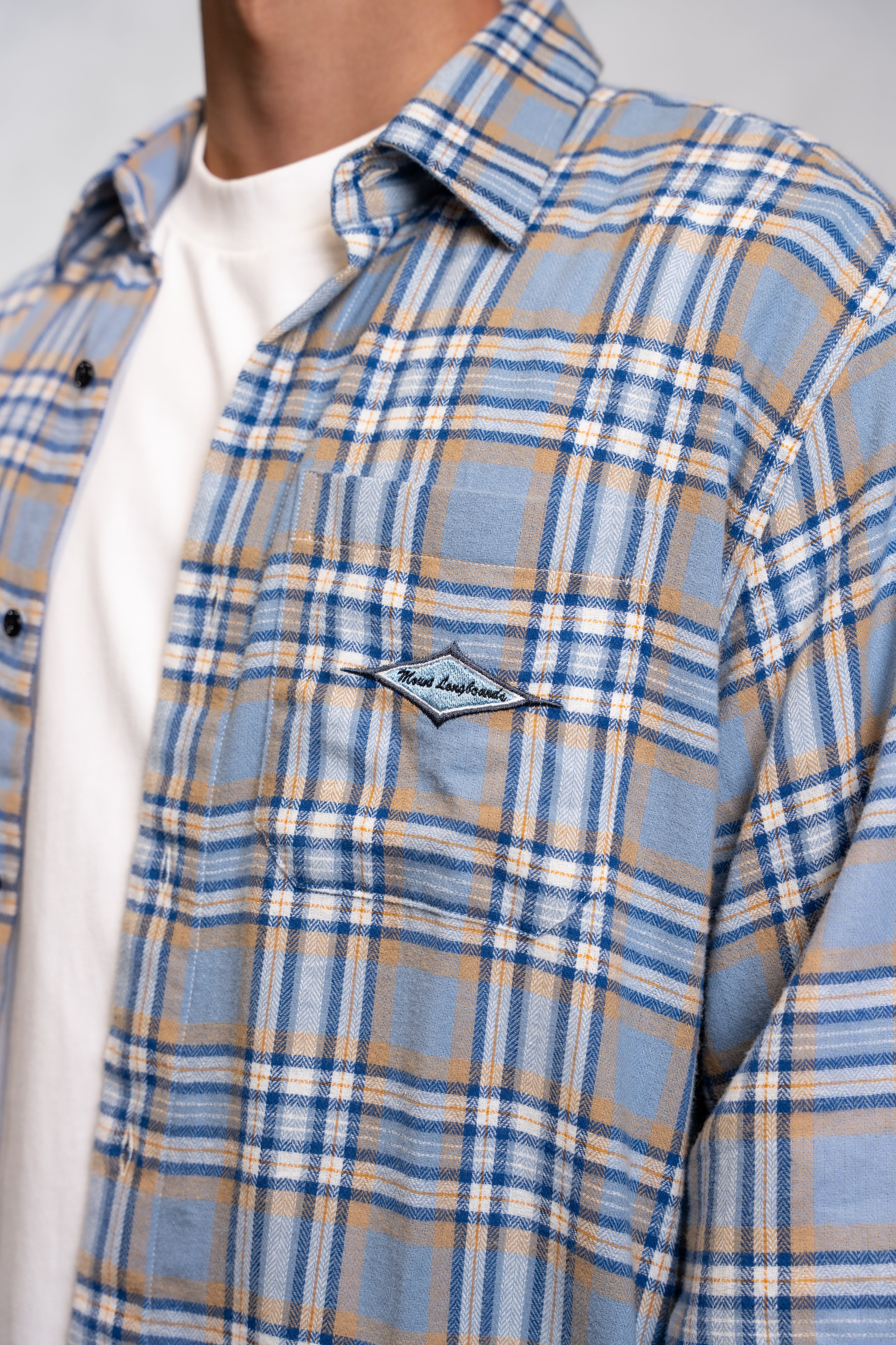 Blue Plaid Flannel Shirt - Mount Longboards