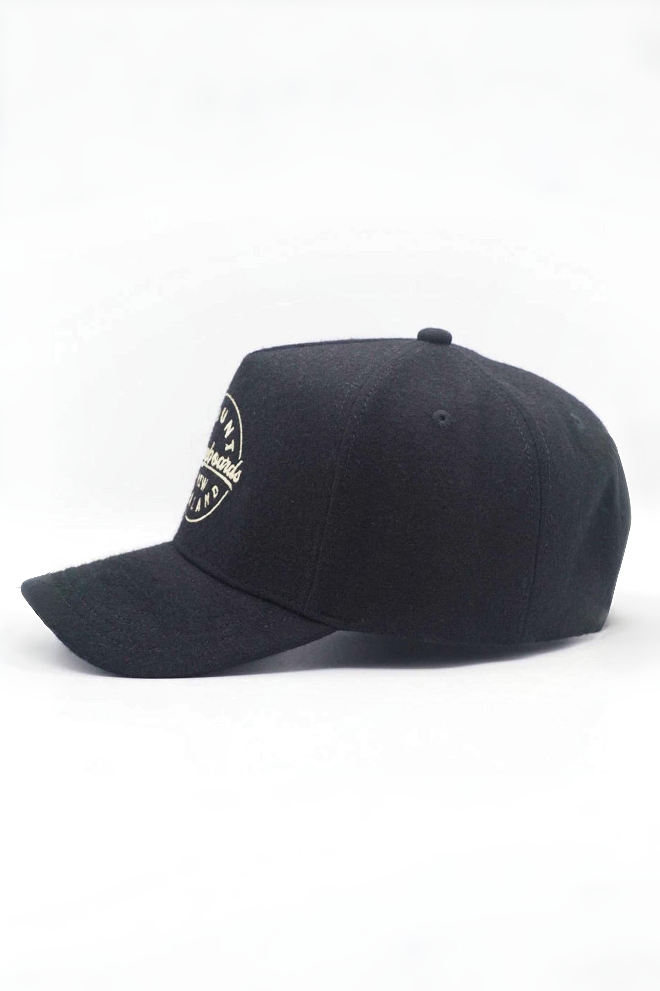 Heritage Wool Cap - Black - Mount Longboards