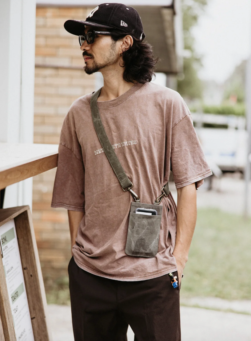 Land of Mates Phone Bag | Upcycled Khaki - Mount Longboards