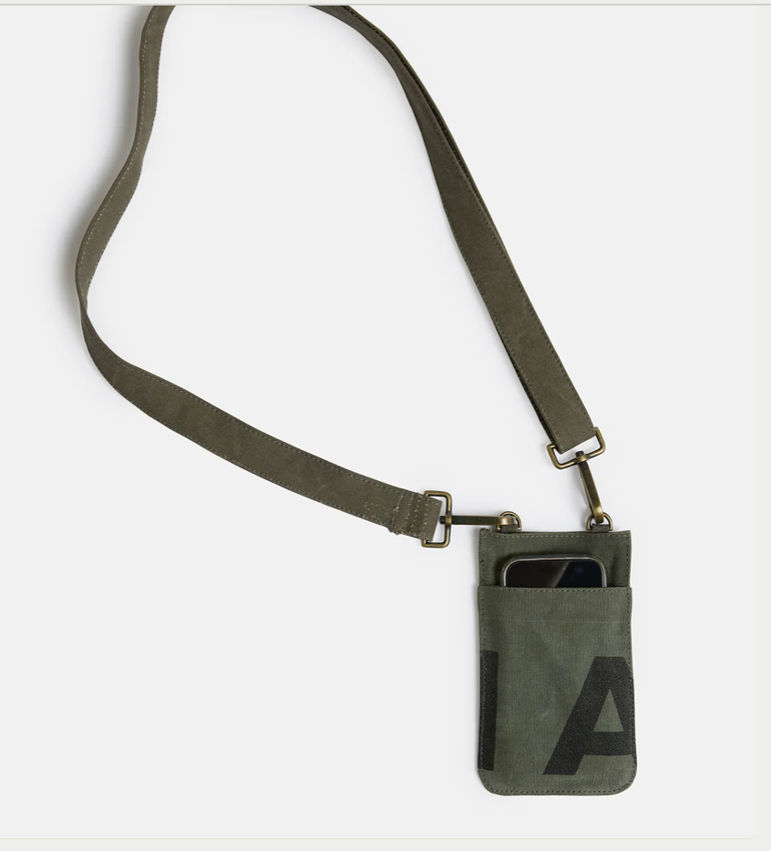 Land of Mates Phone Bag | Upcycled Khaki - Mount Longboards