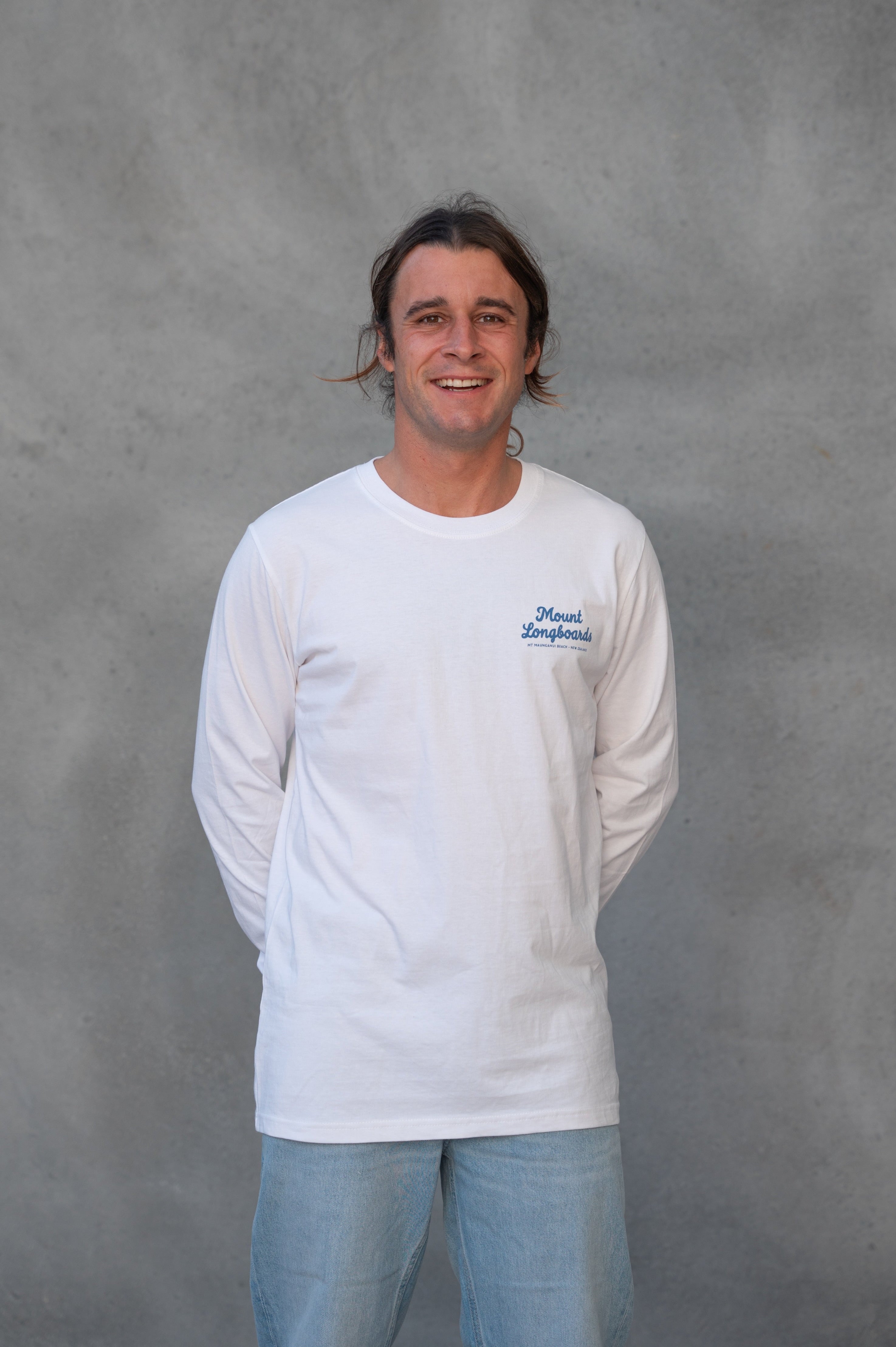 Longboards Store L/S tee - White - Mount Longboards