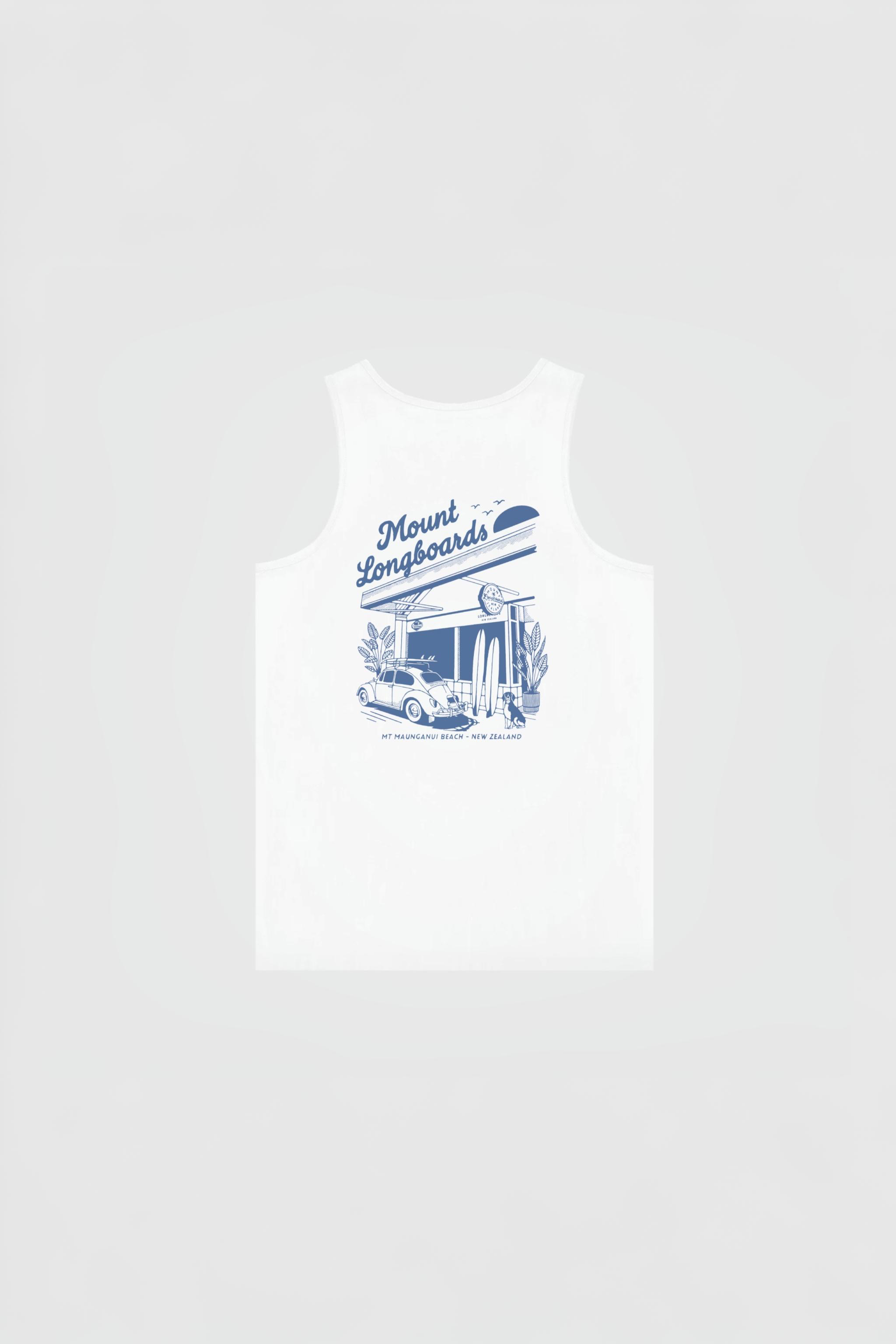 Longboards Store Singlet - White - Mount Longboards