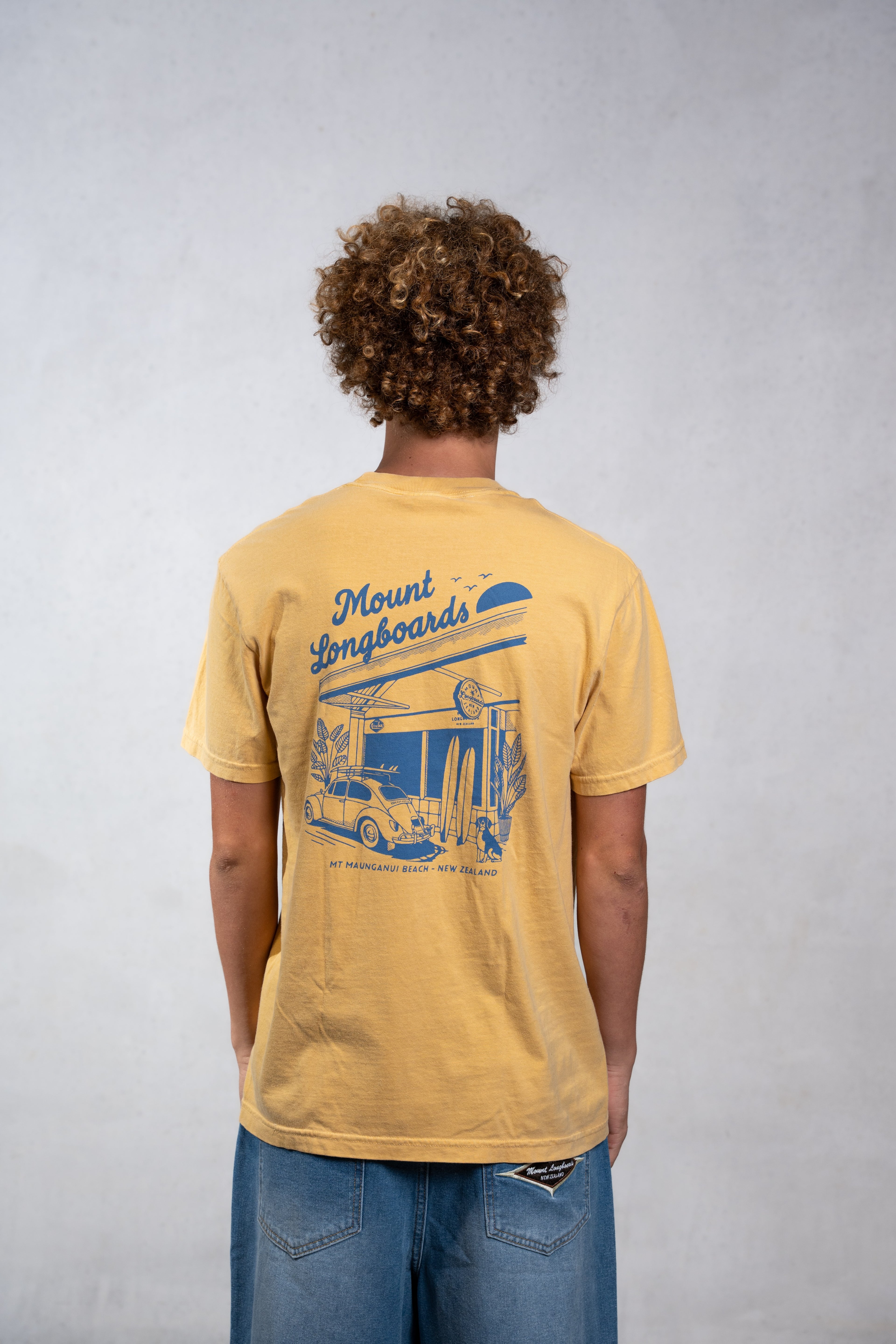 Longboards Store Tee - Mustard - Mount Longboards