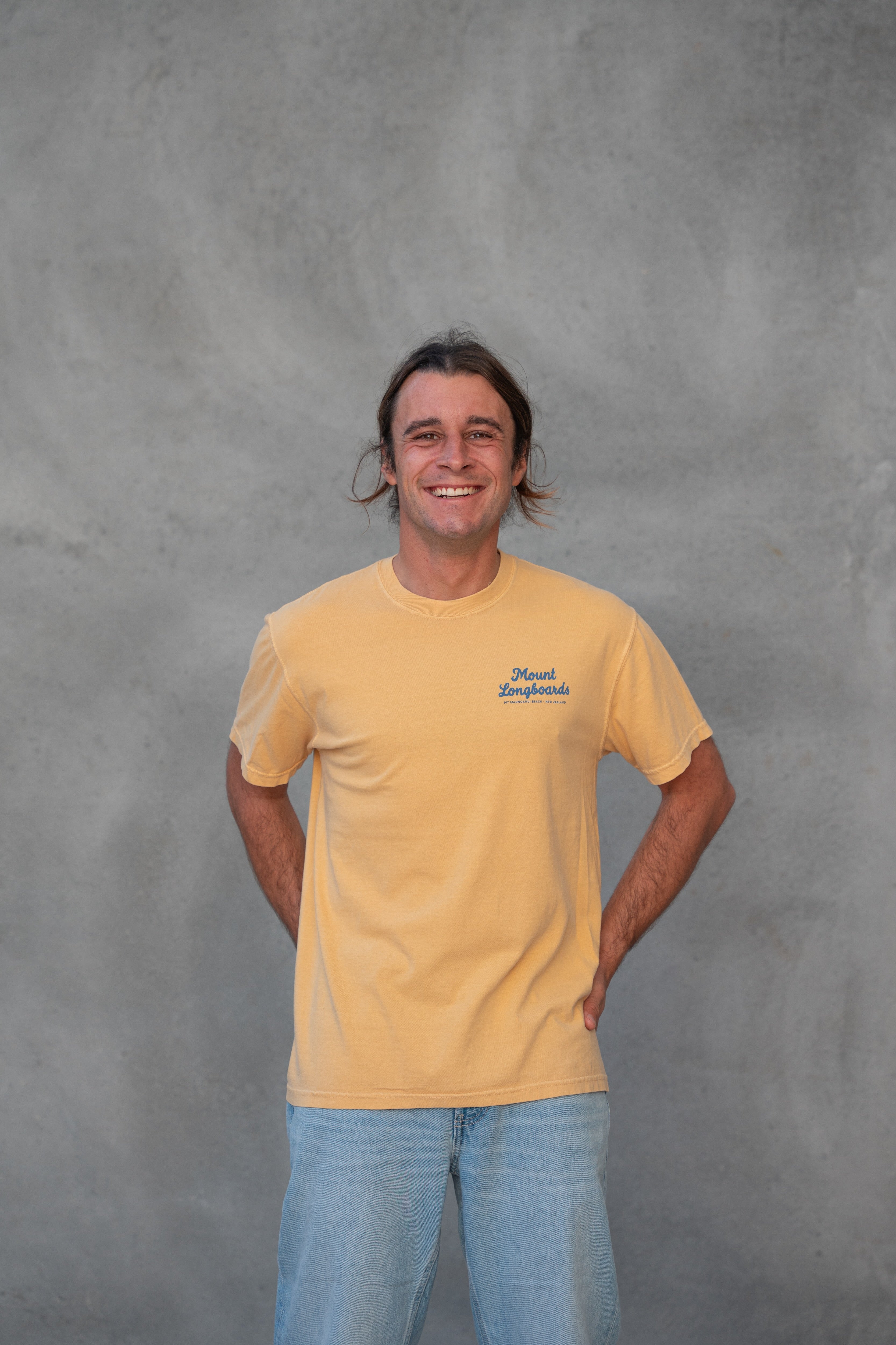 Longboards Store Tee - Mustard - Mount Longboards