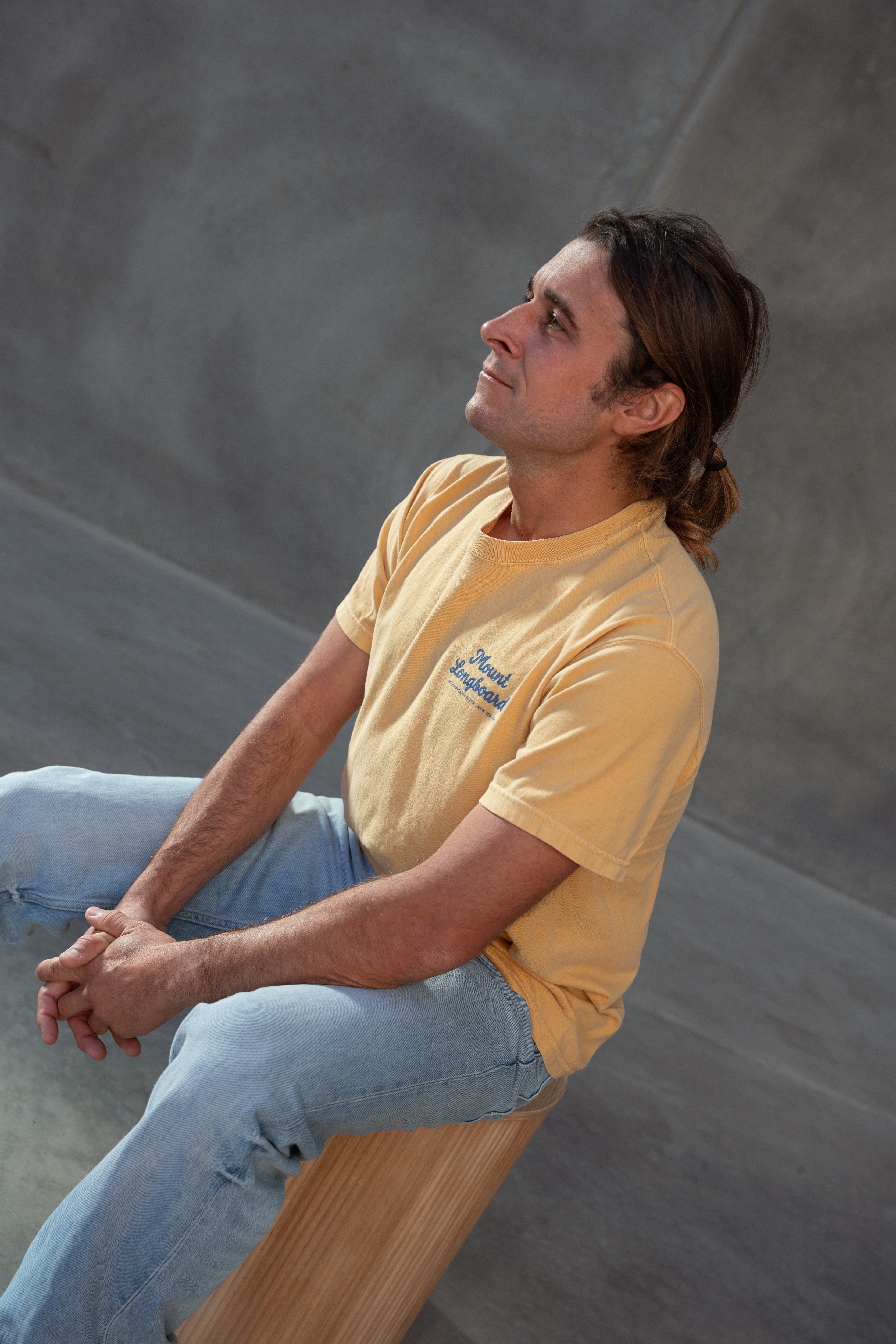 Longboards Store Tee - Mustard - Mount Longboards