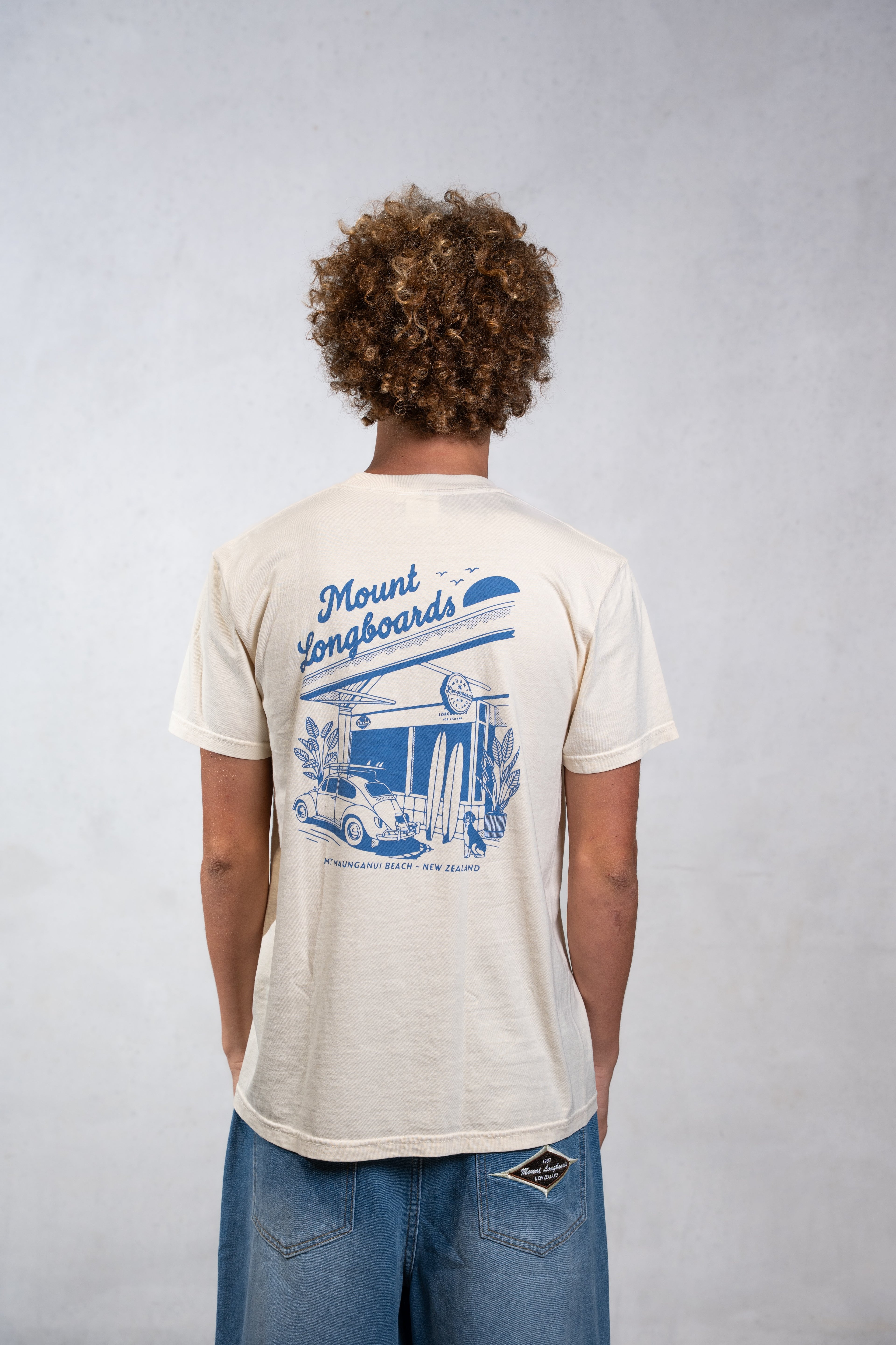 Longboards Store Tee - Natural - Mount Longboards