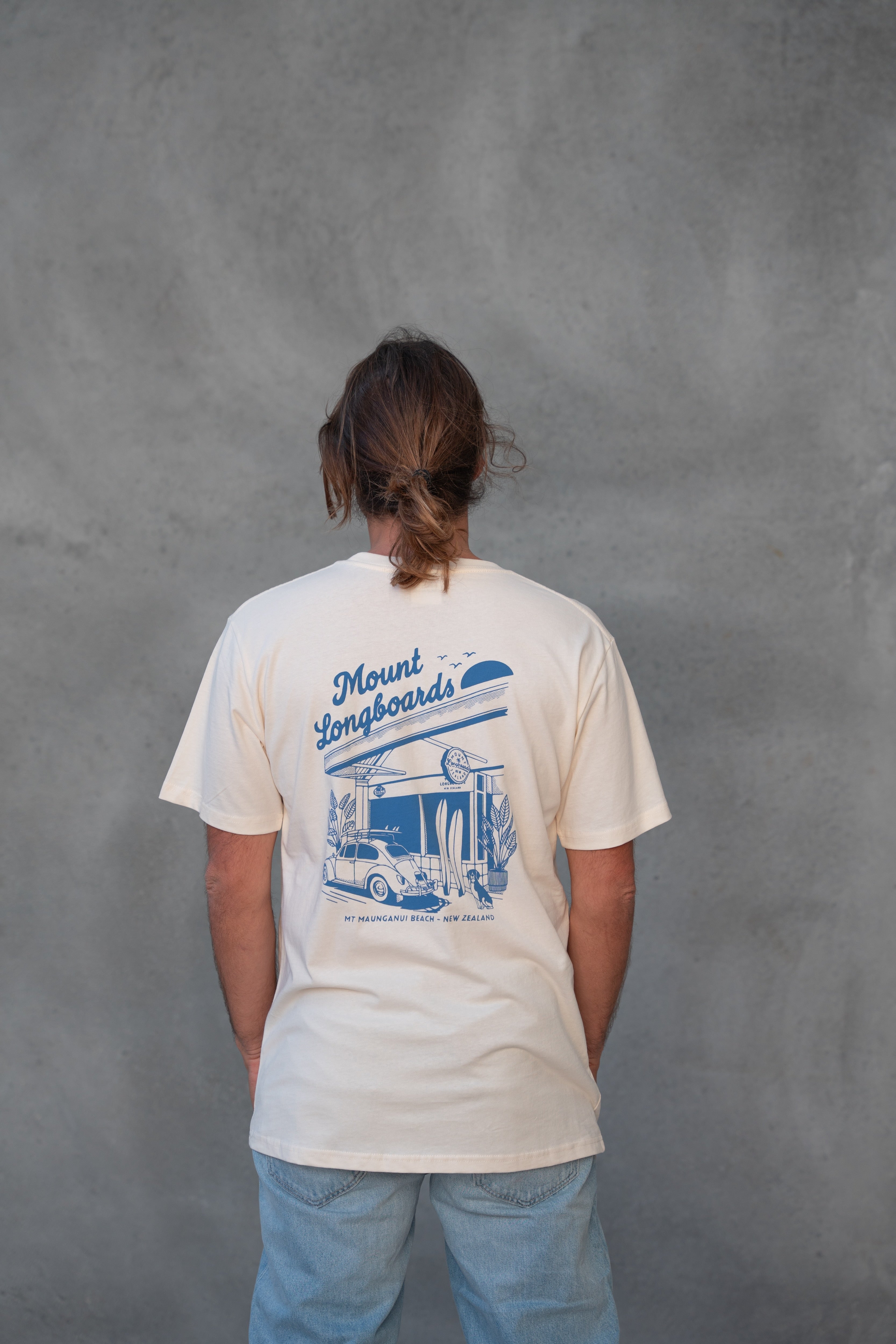 Longboards Store Tee - Natural - Mount Longboards