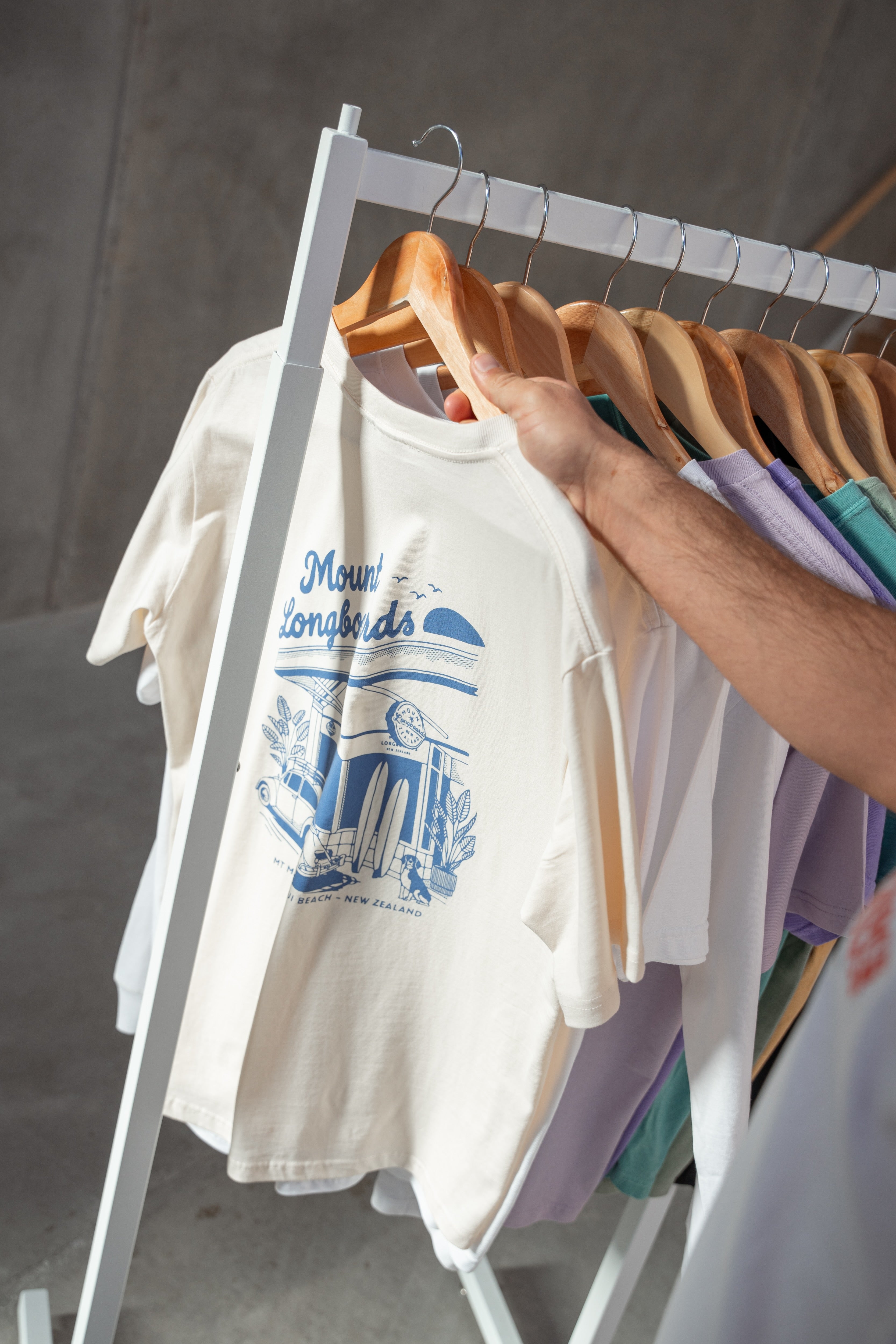 Longboards Store Tee - Natural - Mount Longboards
