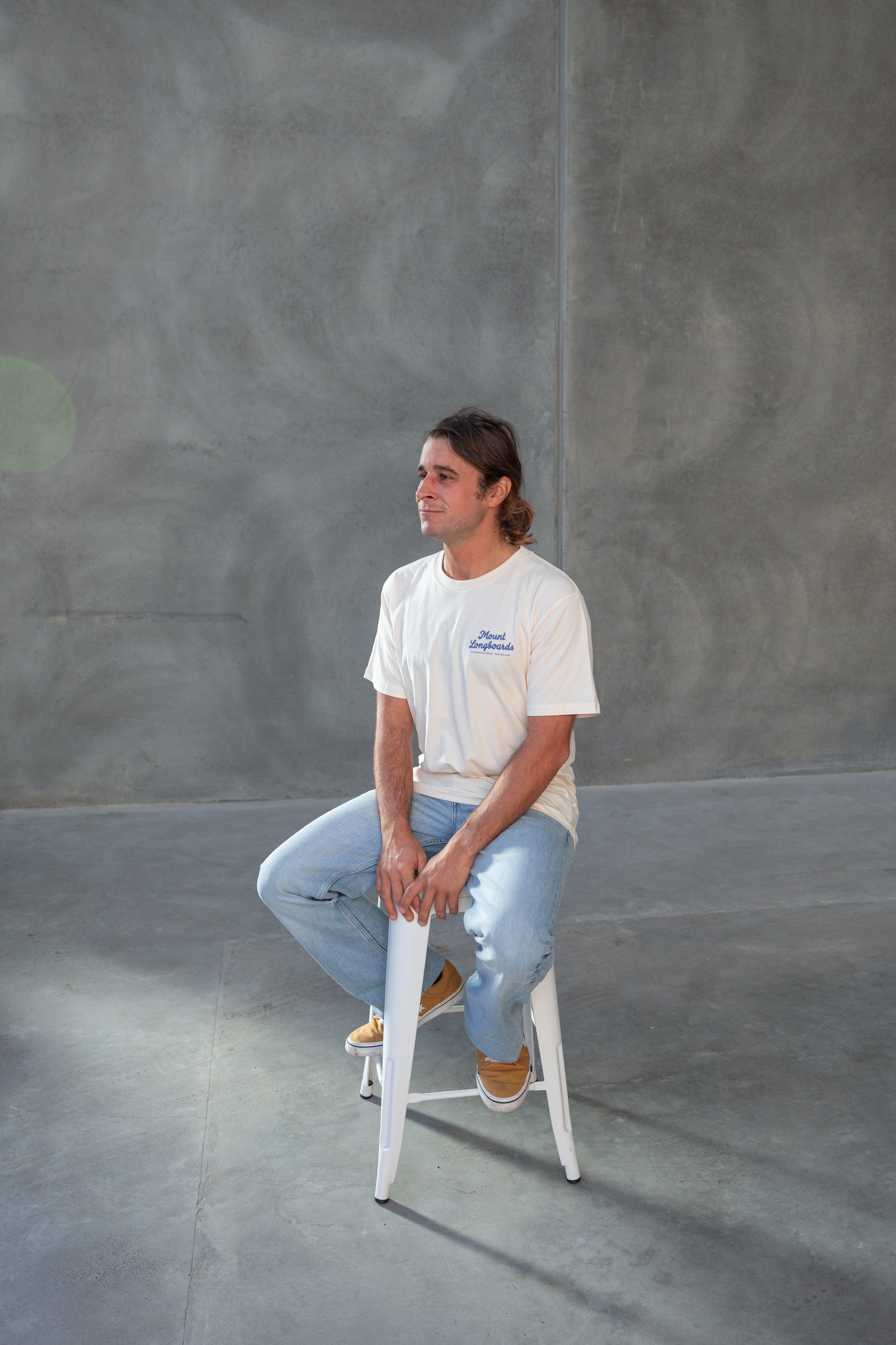 Longboards Store Tee - Natural - Mount Longboards