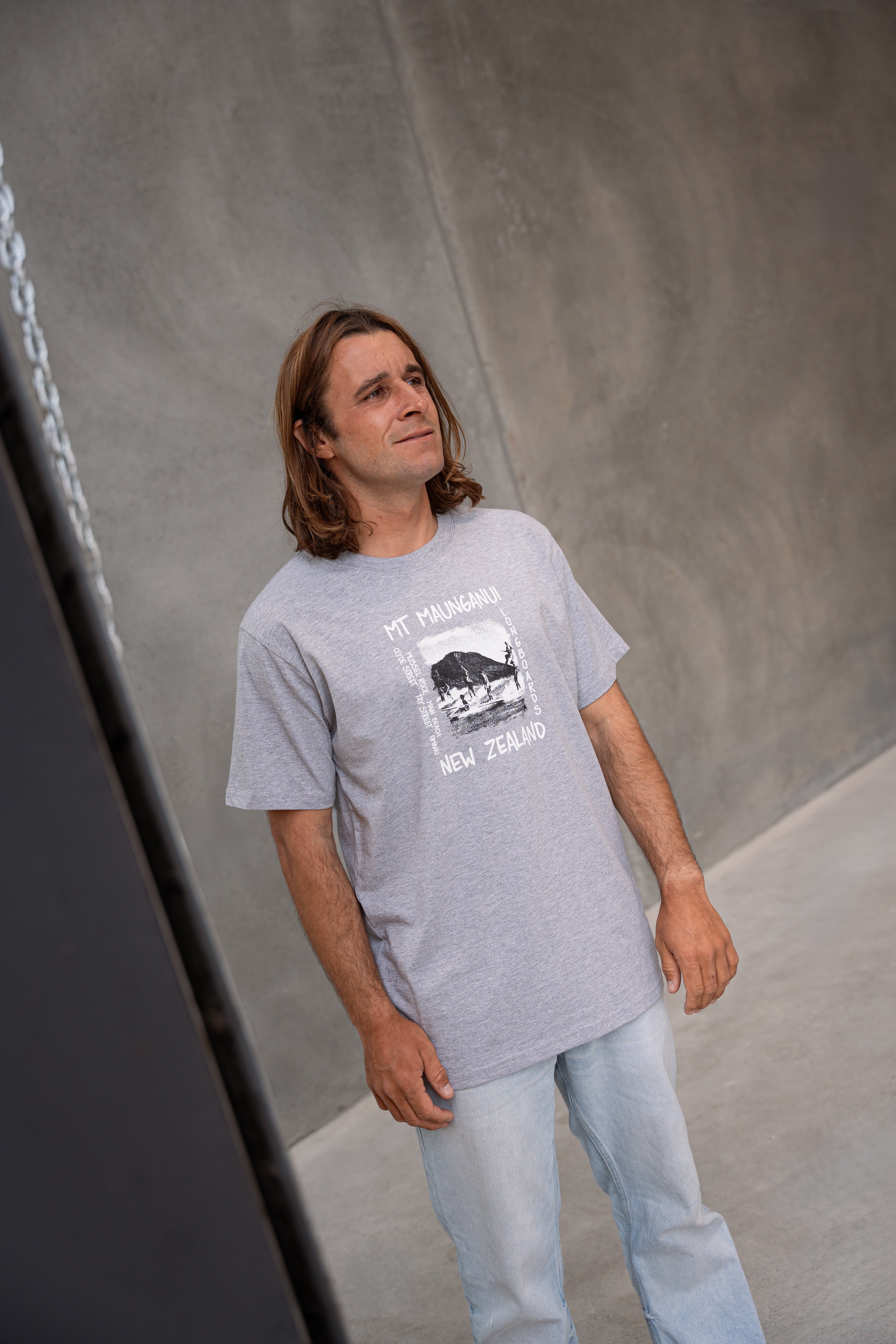 Mounties Tee - Grey - Mount Longboards