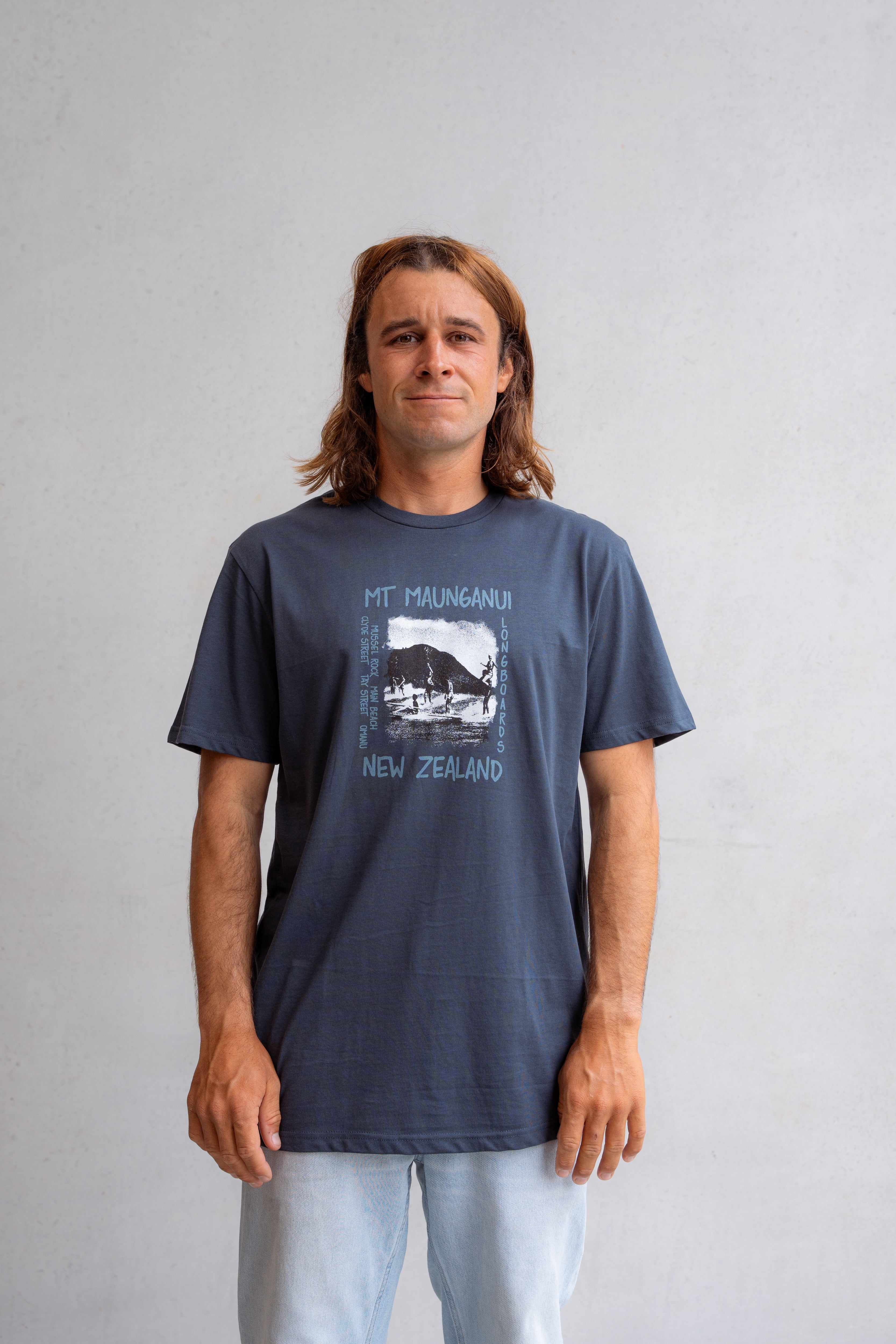 Mounties Tee - Navy - Mount Longboards