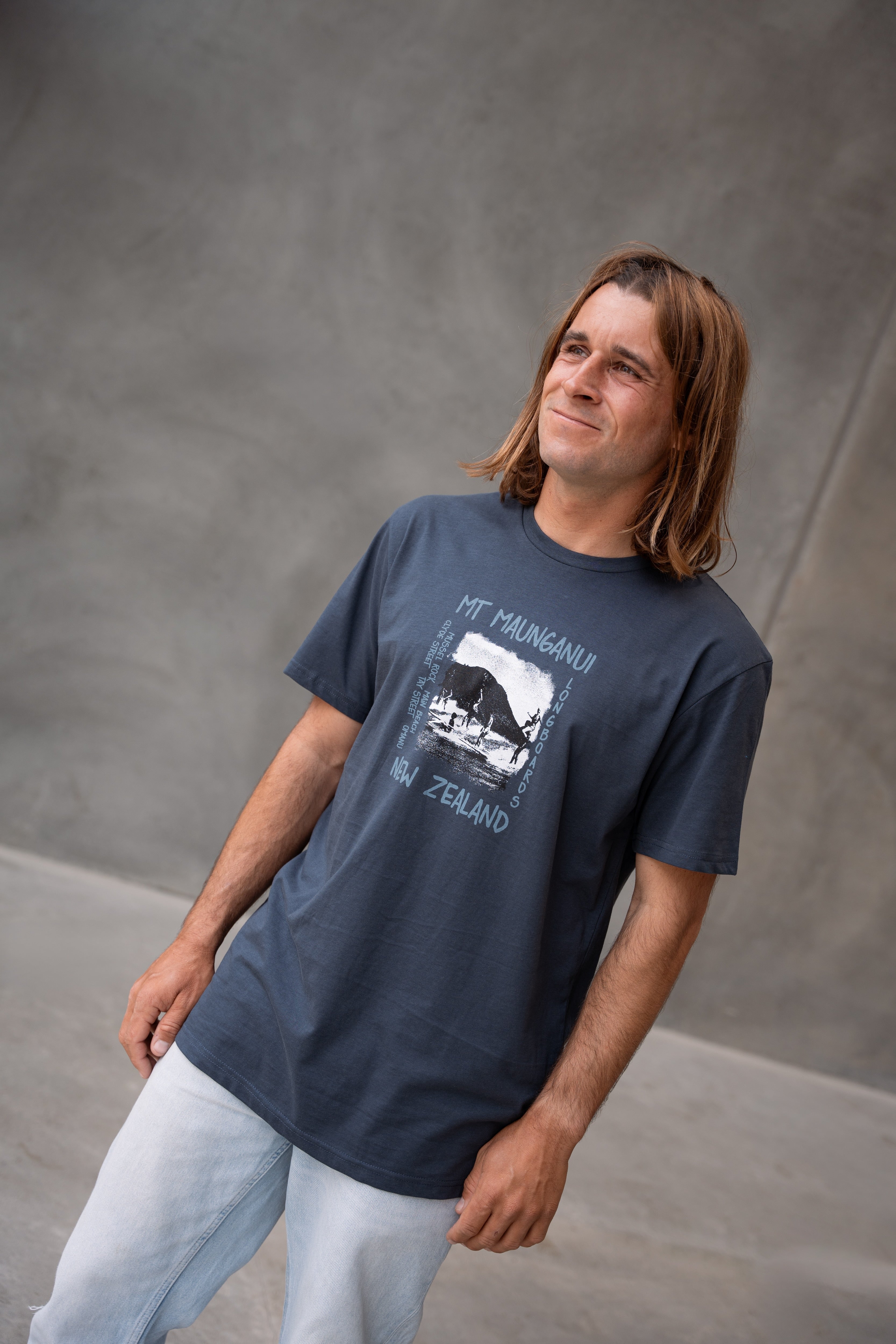 Mounties Tee - Navy - Mount Longboards