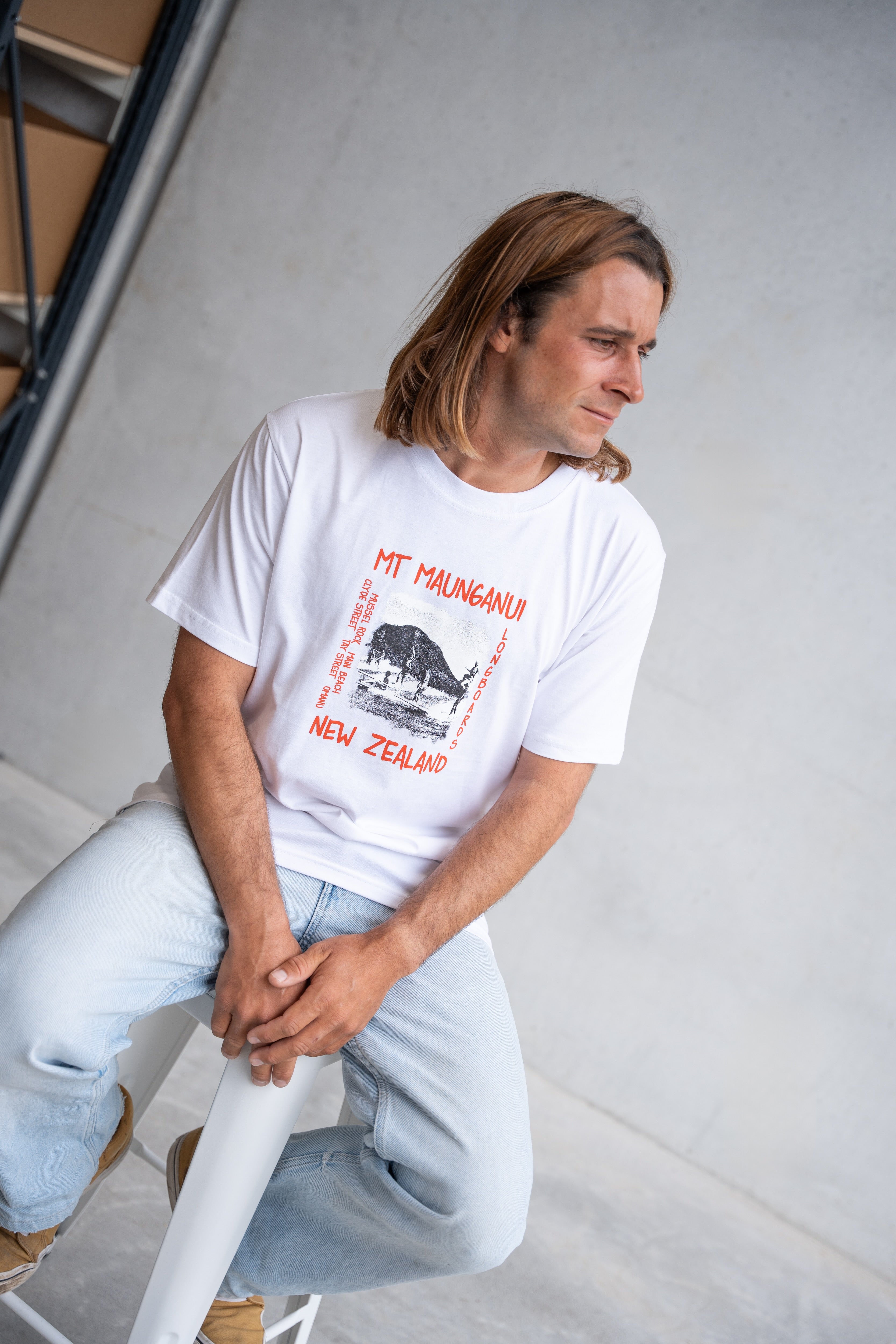 Mounties Tee - White - Mount Longboards