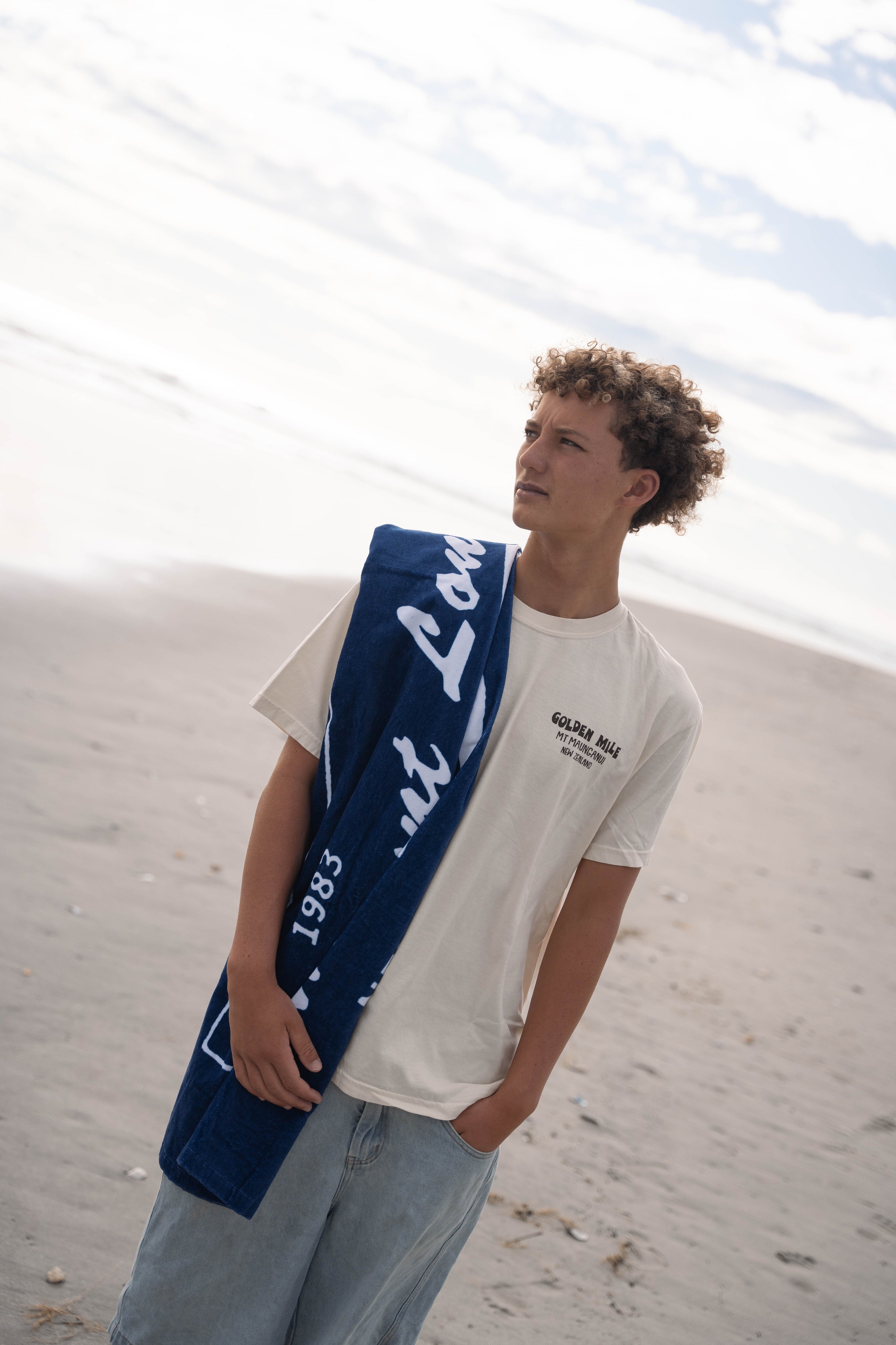 Retro Beach Towel - Navy - Mount Longboards