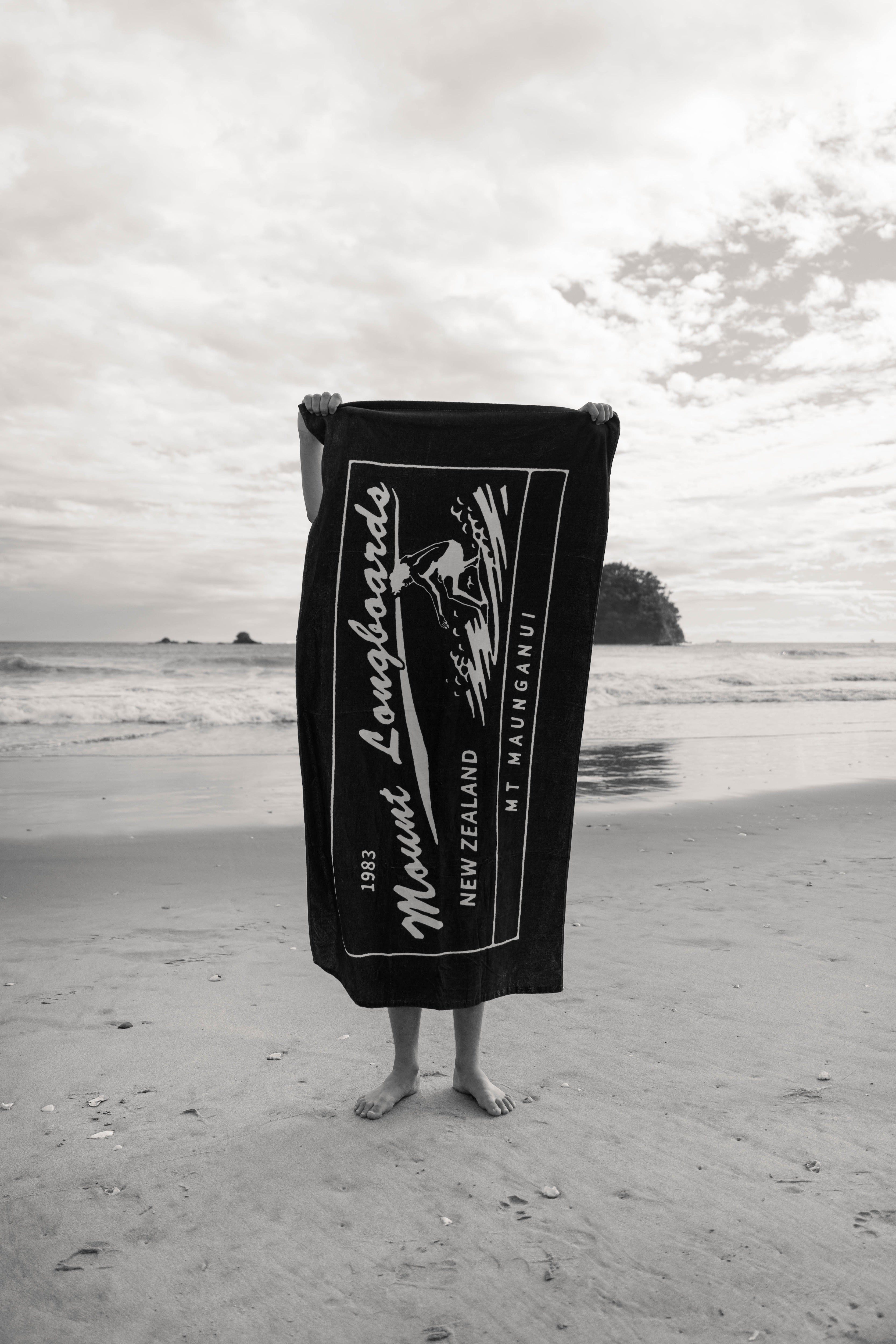 Retro Beach Towel - Navy - Mount Longboards