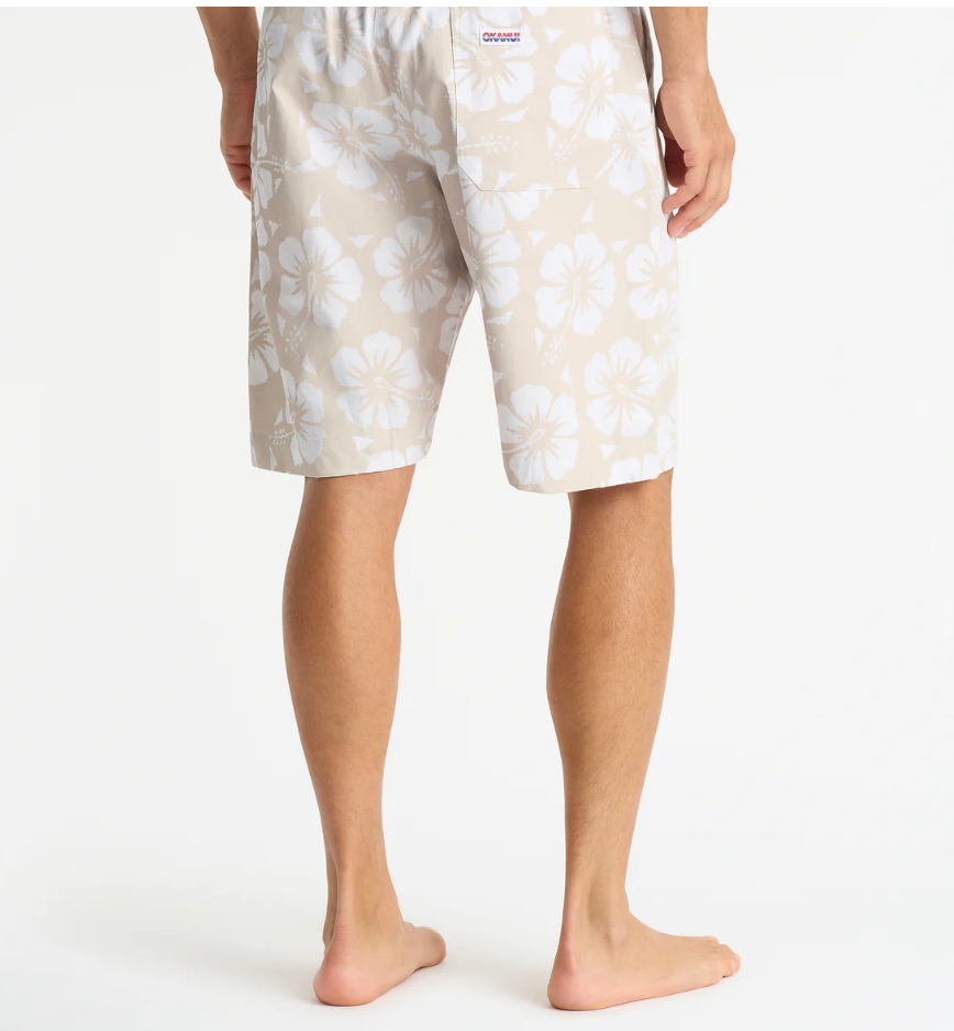 Classic Hibiscus Shorts - Stone - Mount Longboards
