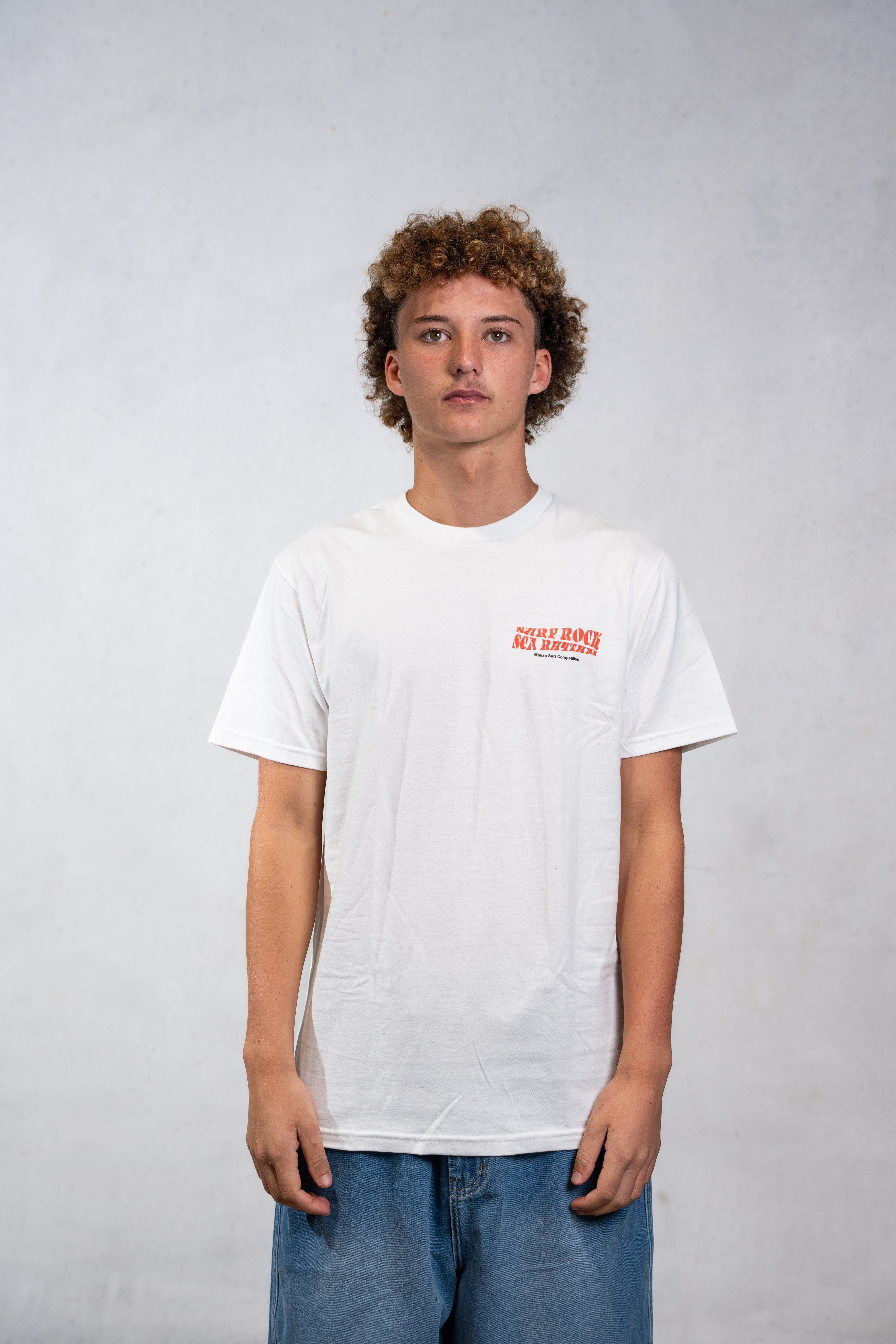 Surf Rock Vintage Tee - White - Mount Longboards
