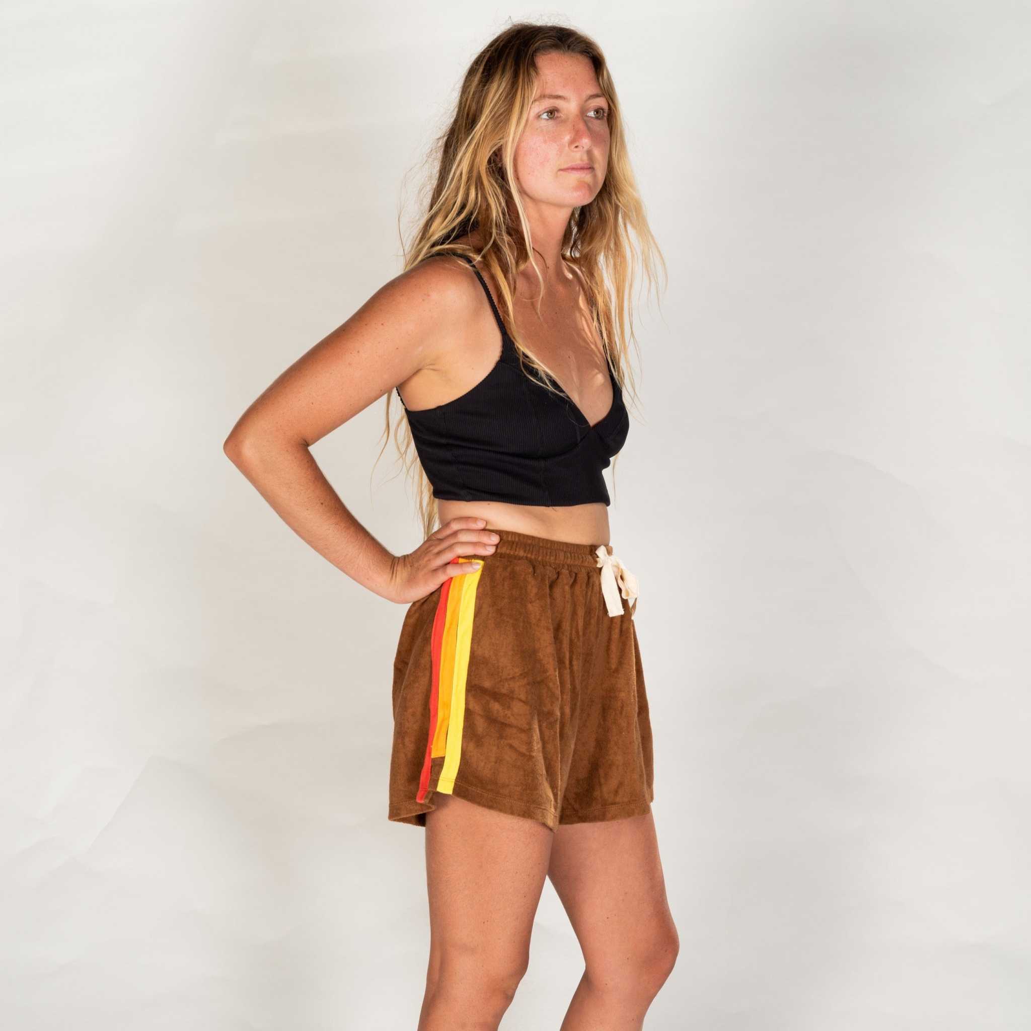 Terry Towelling Short - Chocolate - Mount Longboards