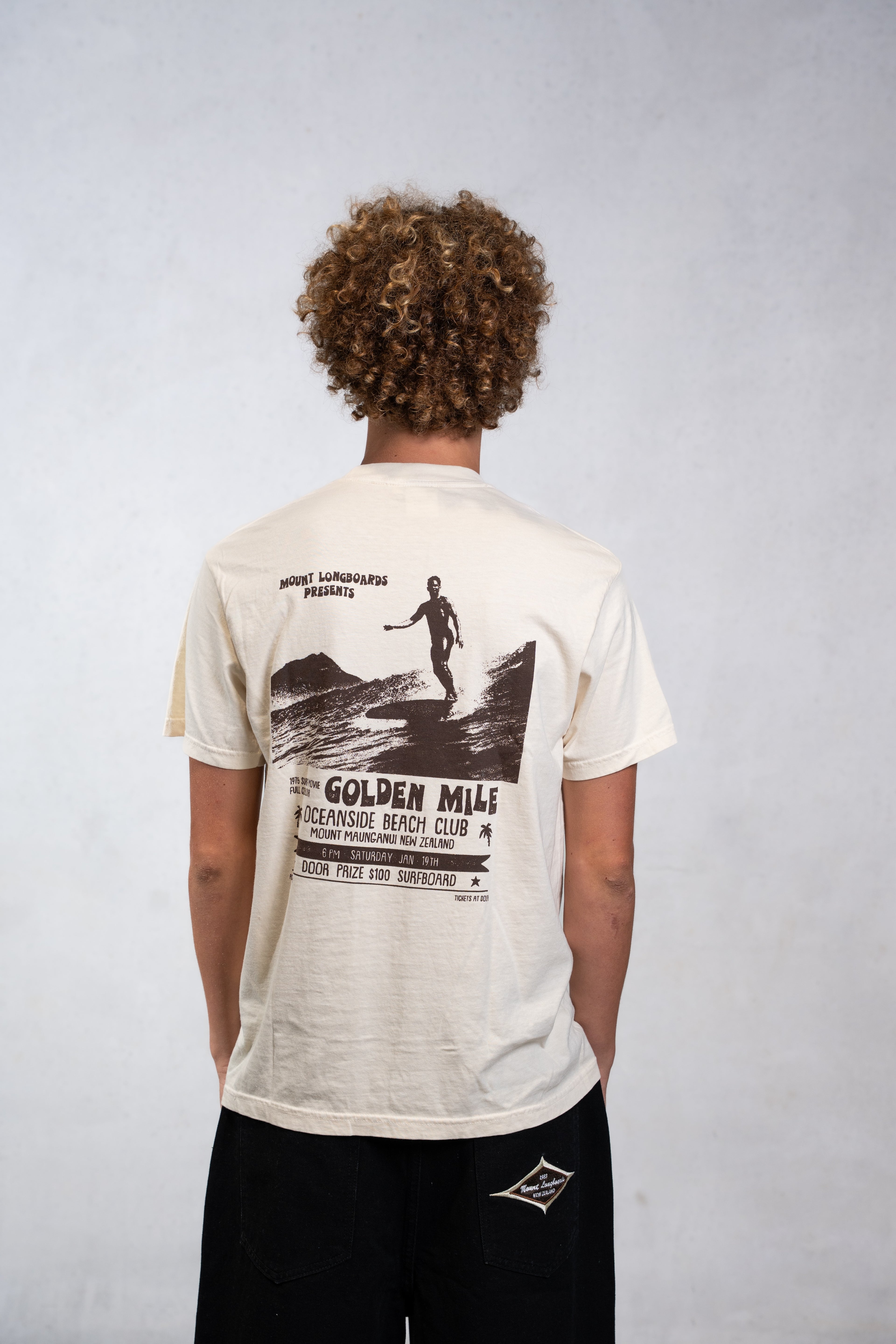 The Golden Mile - Mt Maunganui Tee - Mount Longboards