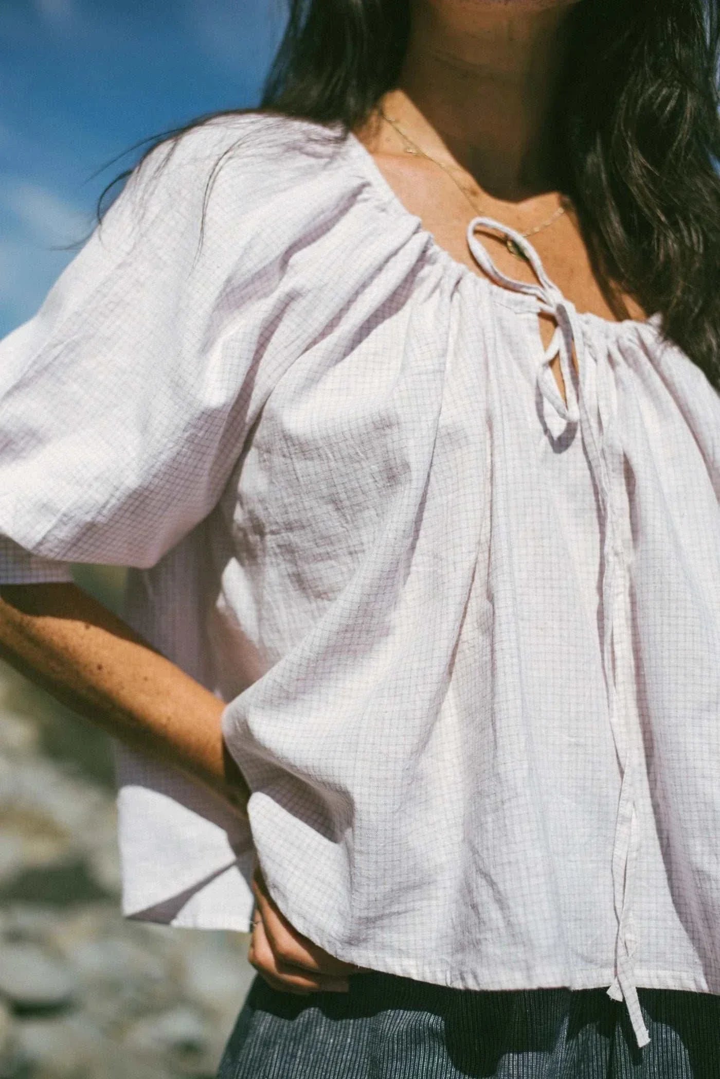 Vanilla Plaid Chloe Blouse - Mount Longboards