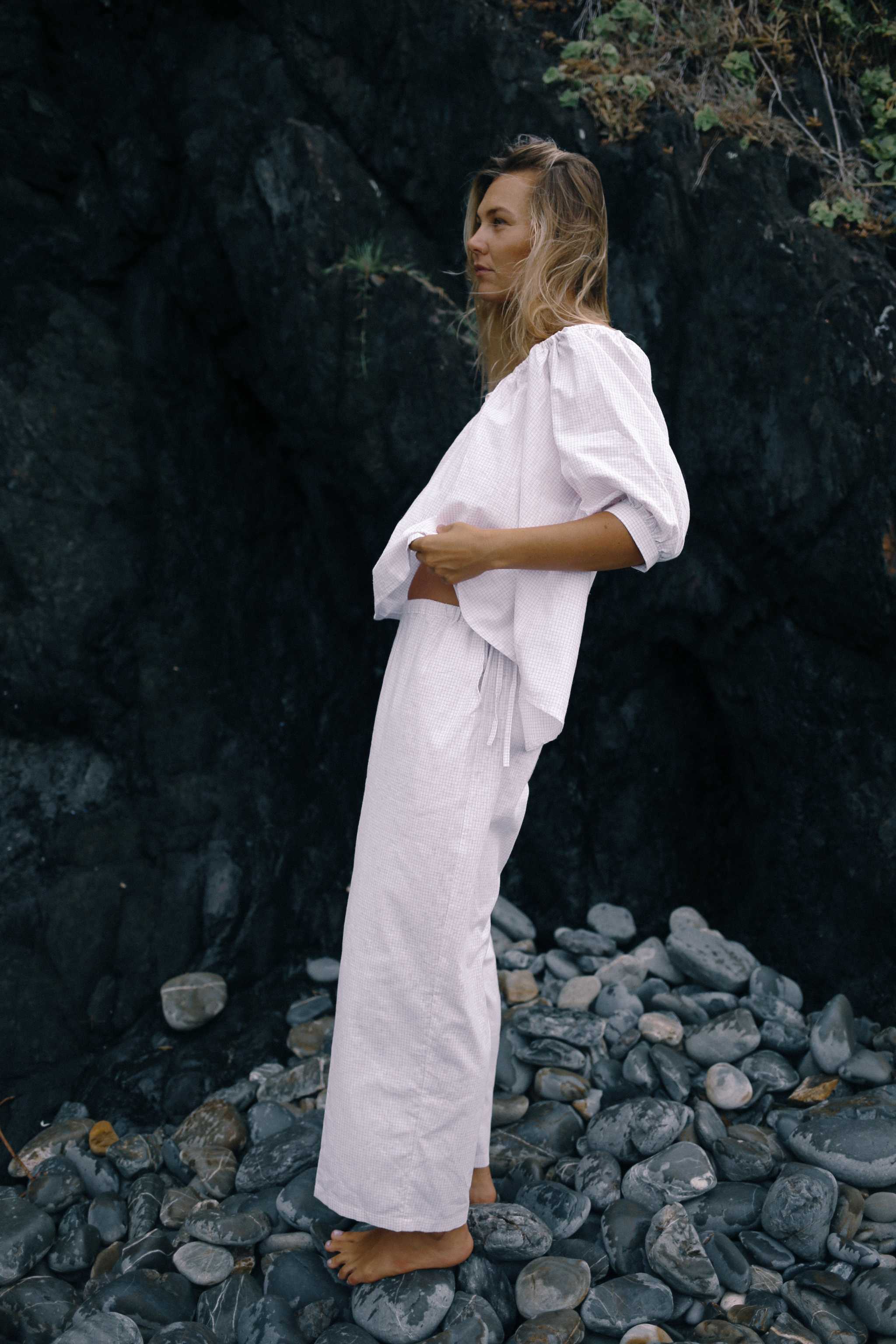 Vanilla Plaid Chloe Blouse - Mount Longboards