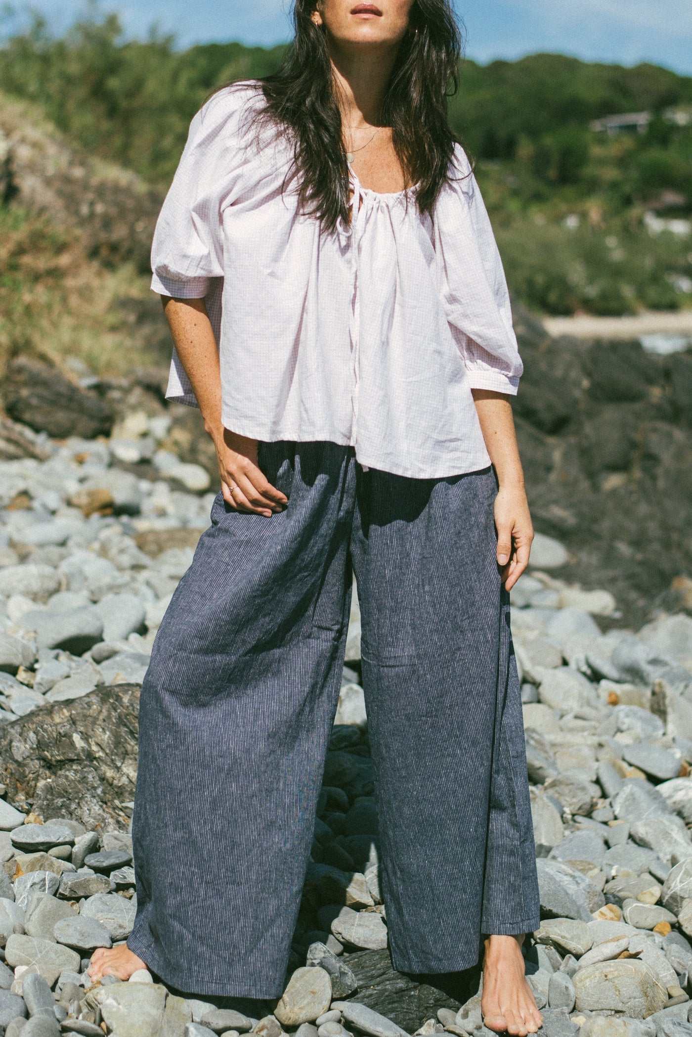 Vanilla Plaid Chloe Blouse - Mount Longboards