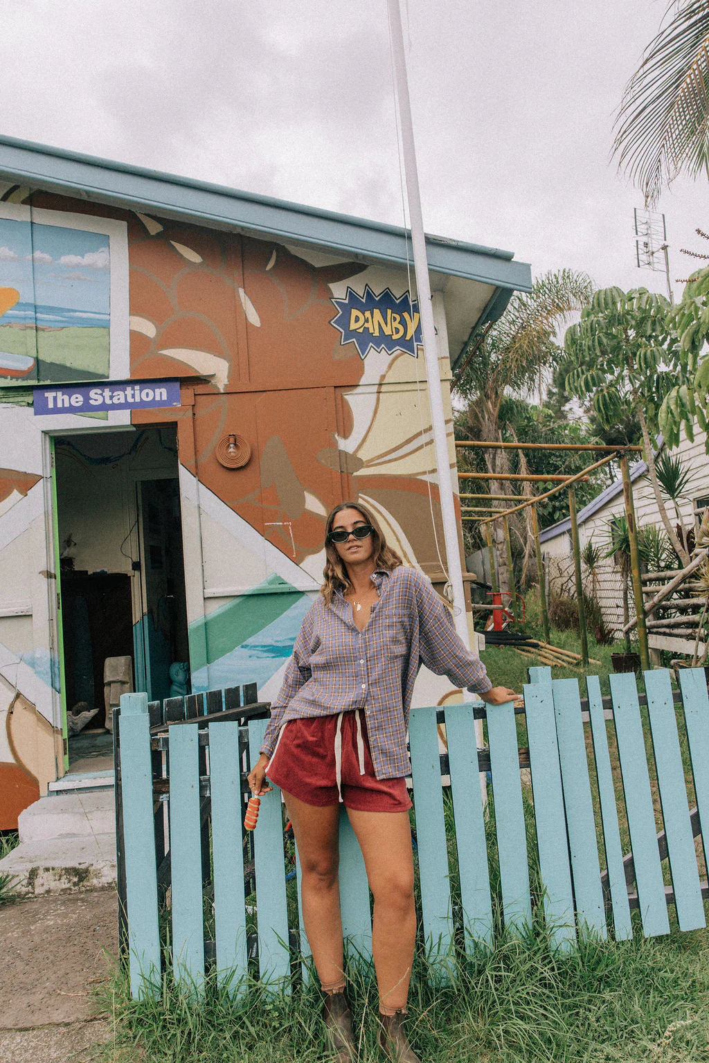 Women's Surf Flannel Shirt - Plaid Check - Mount Longboards