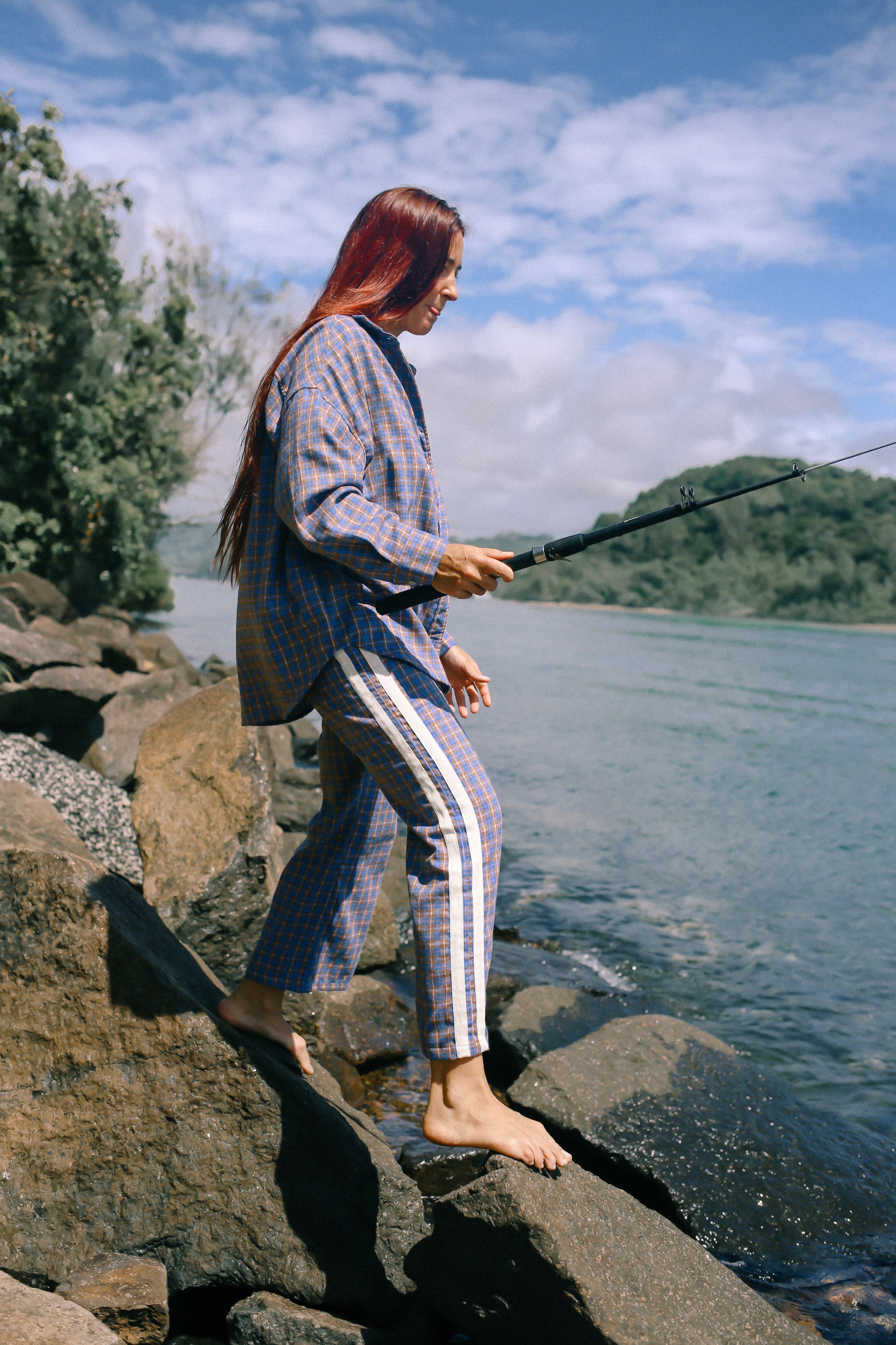 Women's Surf Flannel Shirt - Plaid Check - Mount Longboards