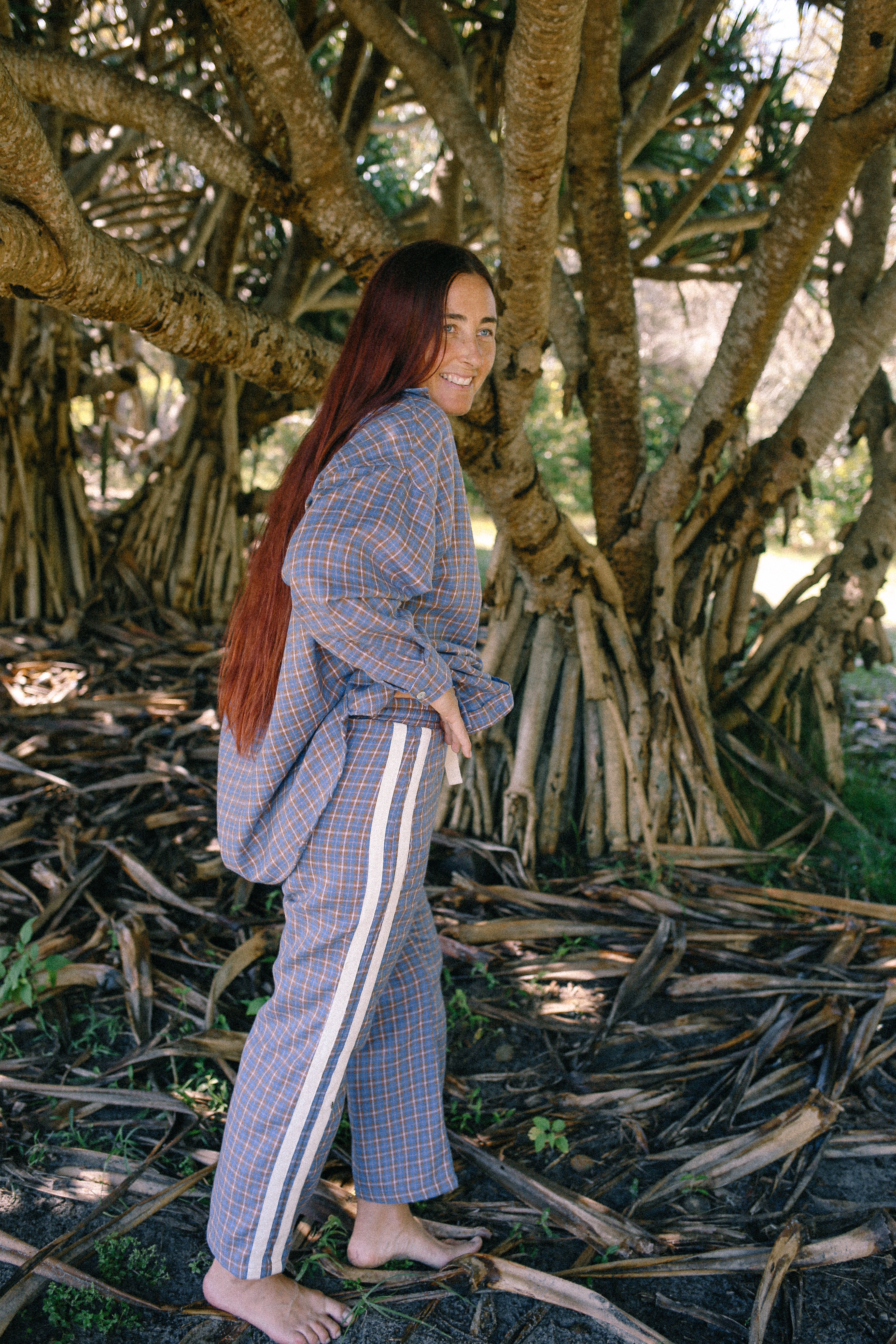 Women's Surf Flannel Shirt - Plaid Check - Mount Longboards