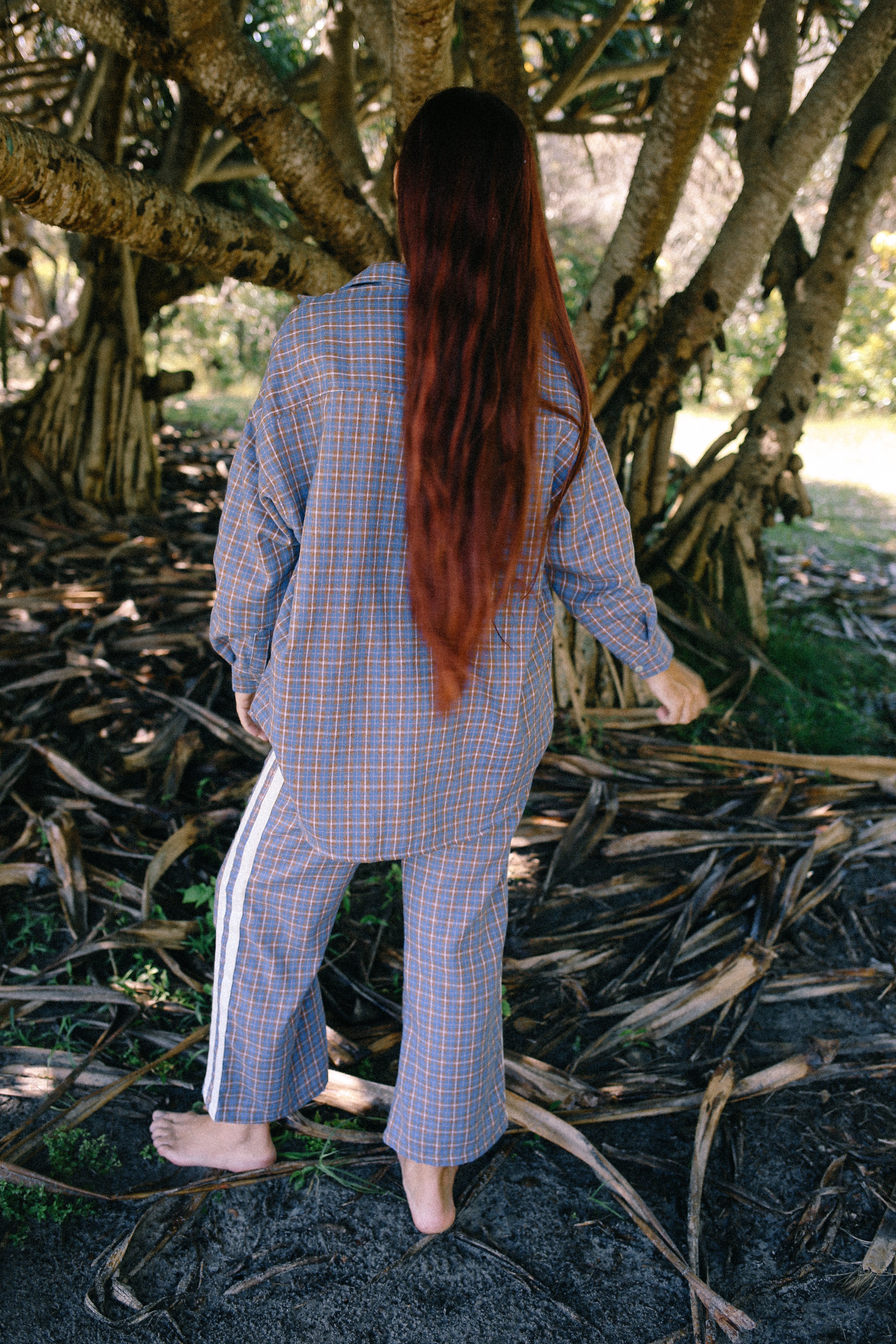 Women's Surf Flannel Shirt - Plaid Check - Mount Longboards