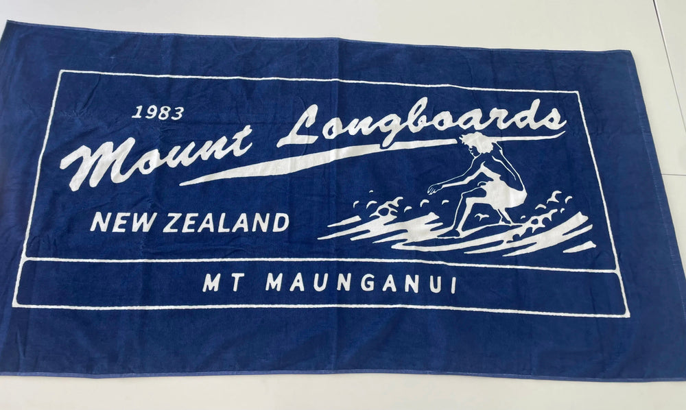 Retro Beach Towel - Navy - Mount Longboards