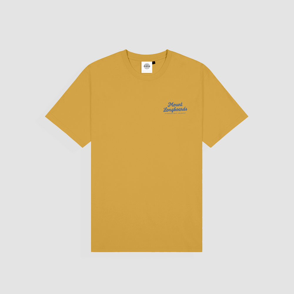 Longboards Store Tee - Mustard - Mount Longboards