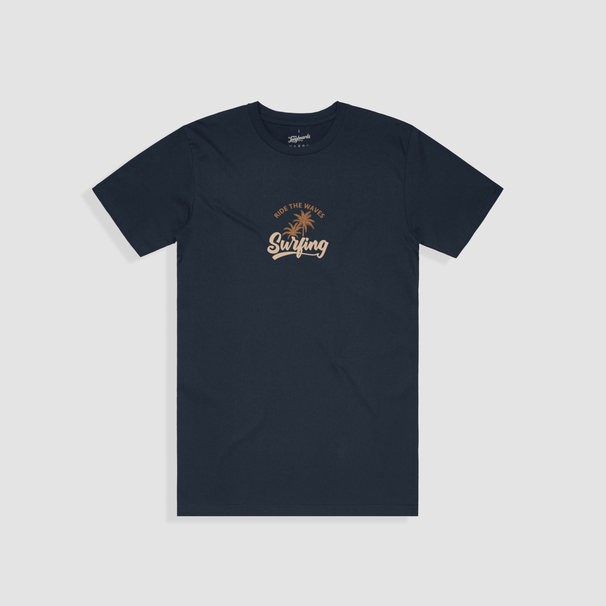 Heritage Logo Tee - Navy - Mount Longboards
