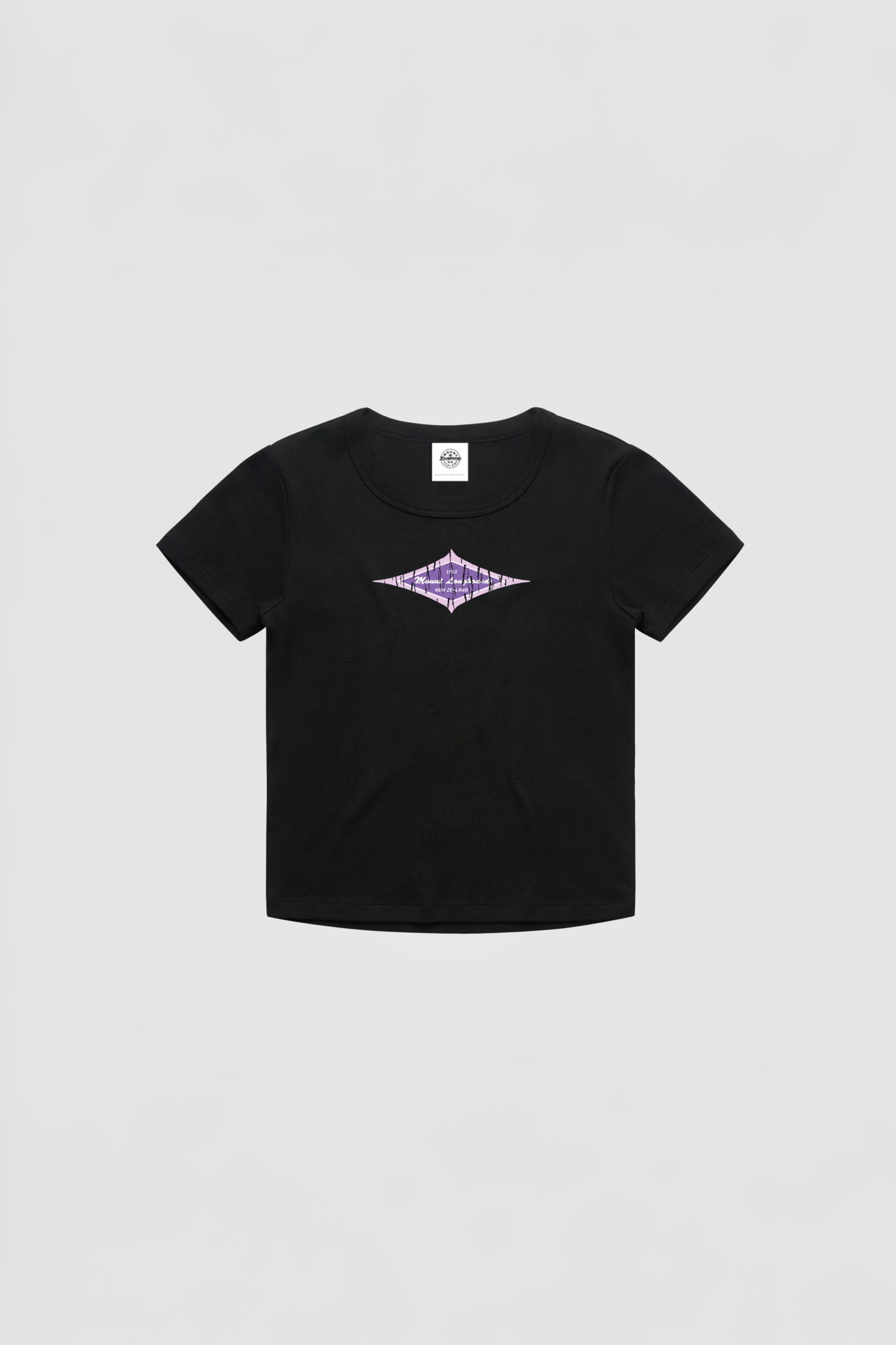 Vintage 80's Baby Tee - Black - Mount Longboards