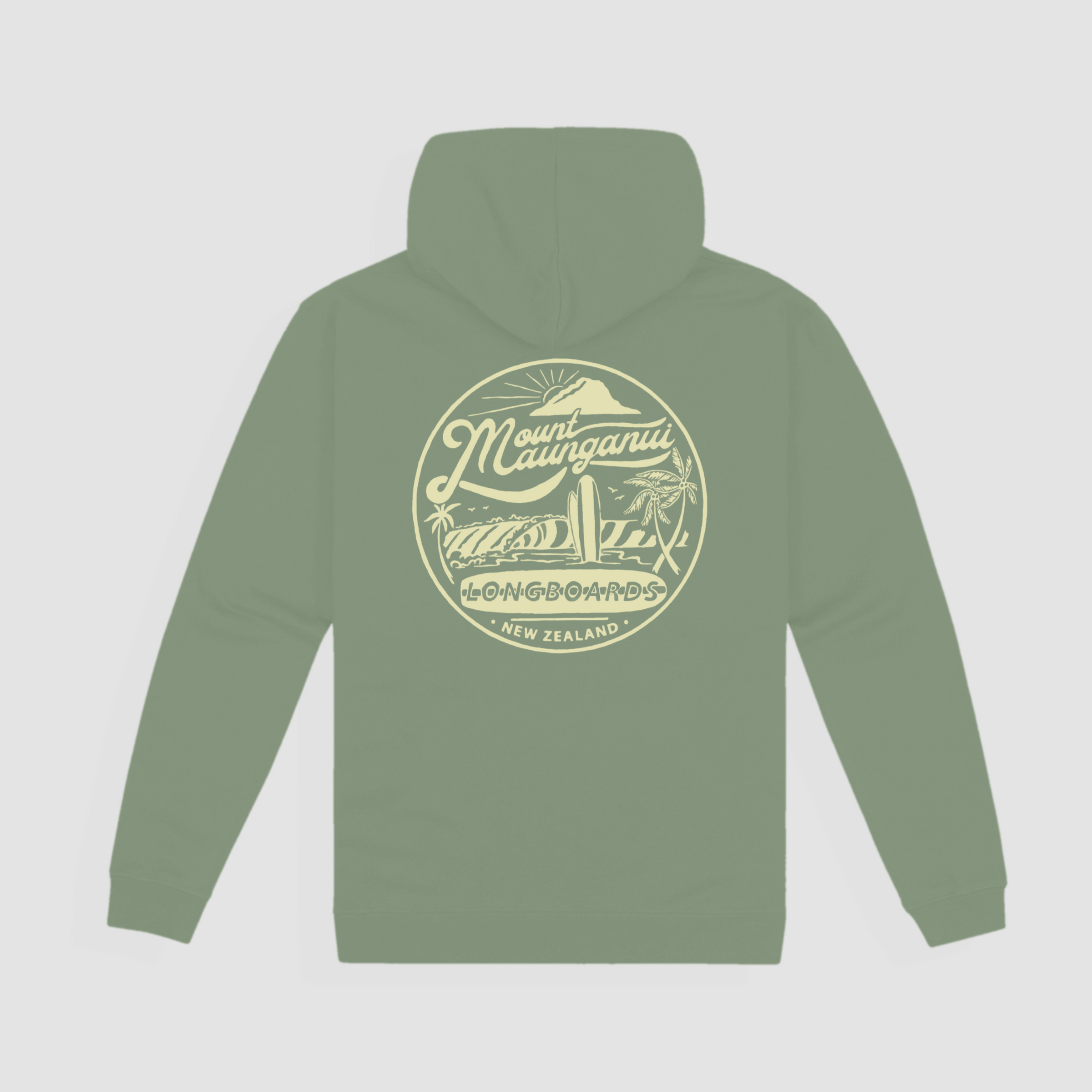 Heritage Surf Hoodie - Sage Green - Mount Longboards