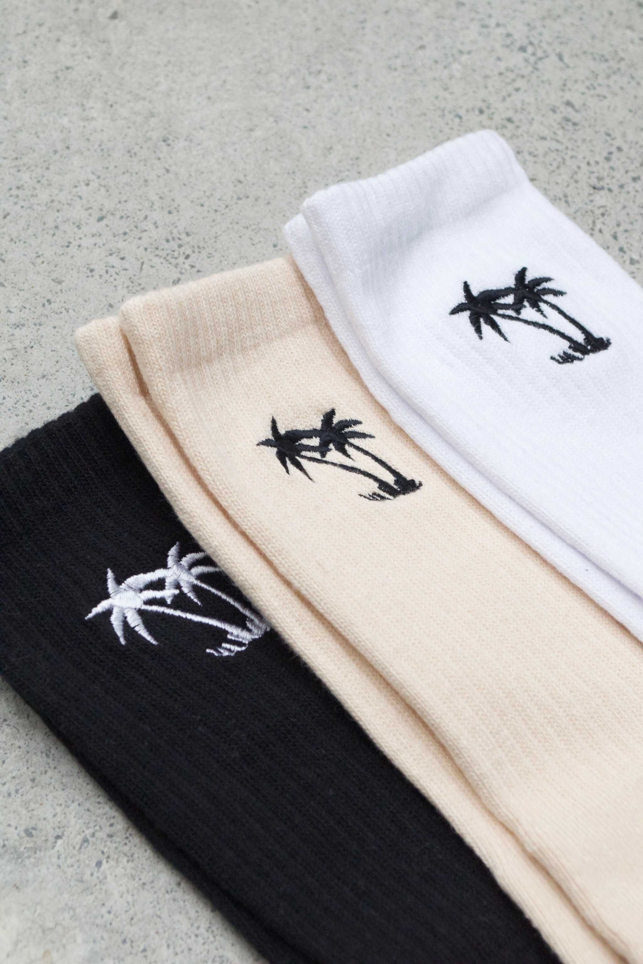 Basic Palm Sock - White - Mount Longboards