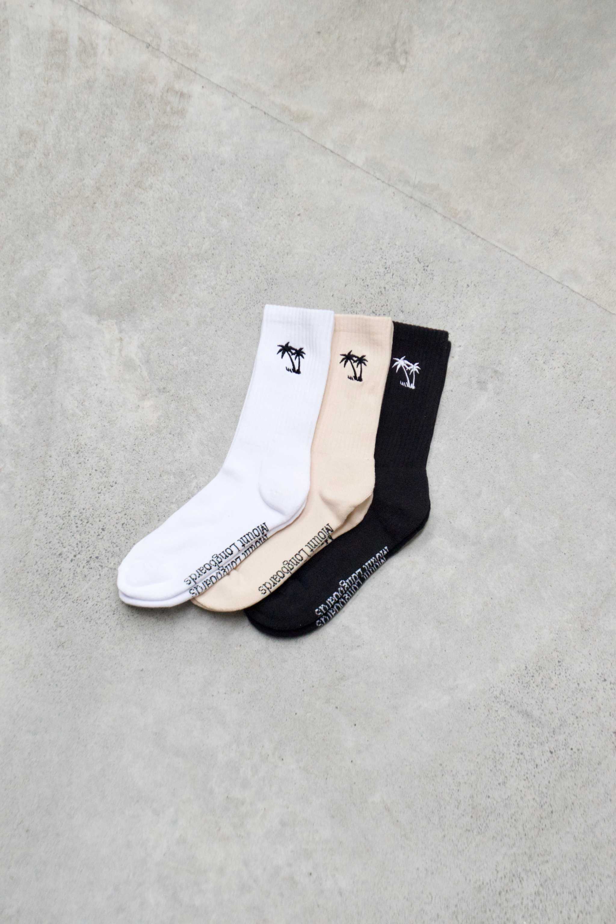 Basic Palm Sock - White - Mount Longboards