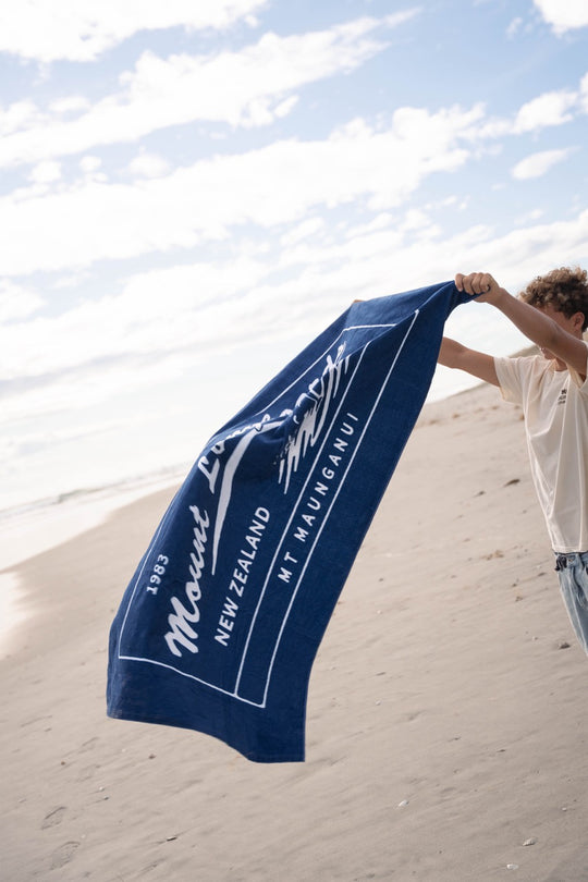 Retro Beach Towel - Navy