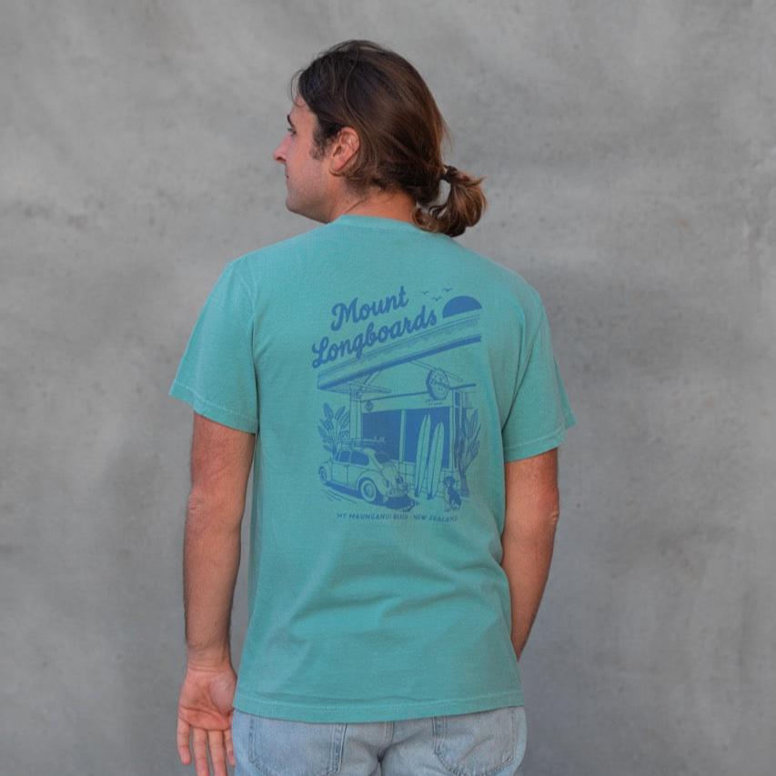 Longboards Store Tee - Sea Foam - Mount Longboards