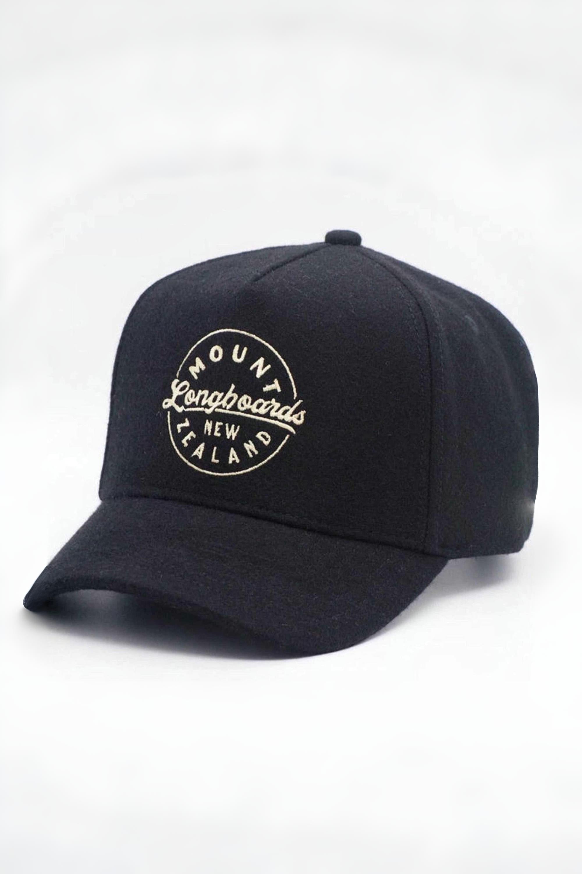 Heritage Wool Cap - Black - Mount Longboards