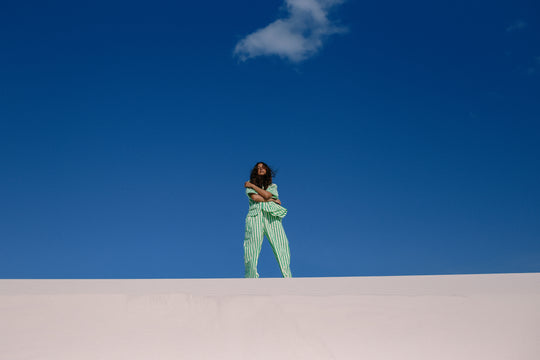 Ivy Pants - Seafoam Stripe