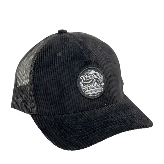 Black Corduroy Badge Cap