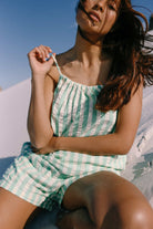 Ivy Singlet - Seafoam Cotton Stripe - Mount Longboards