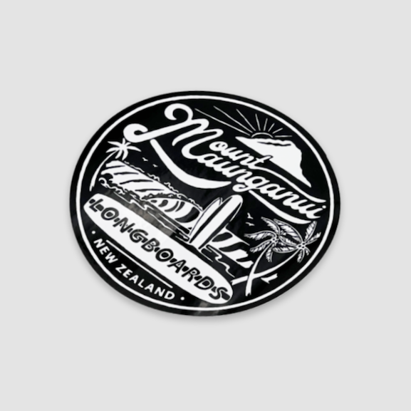 Mount Retro Sticker -  Black - Mount Longboards