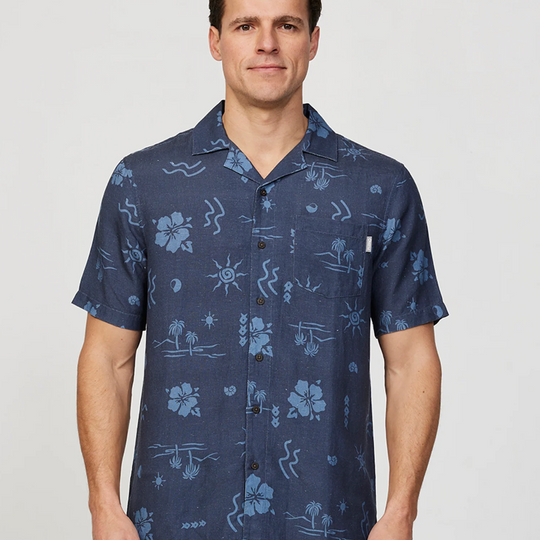 Aloha Shirt - Navy - Mount Longboards