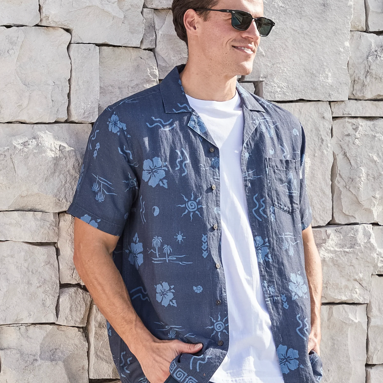 Aloha Shirt - Navy - Mount Longboards