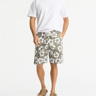 Classic Hibiscus Shorts - Olive - Mount Longboards
