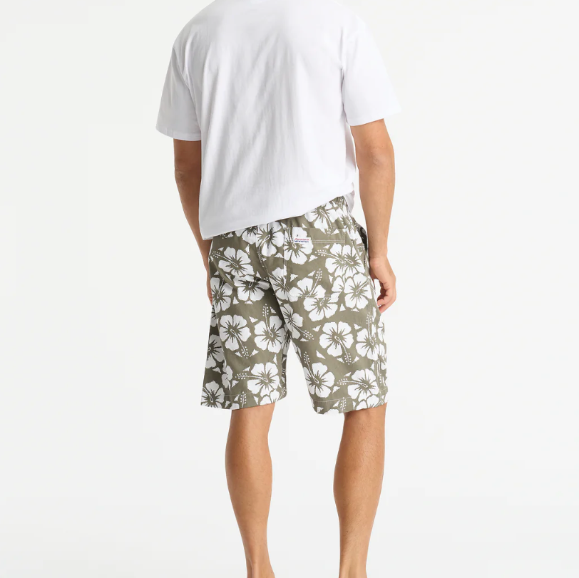 Classic Hibiscus Shorts - Olive