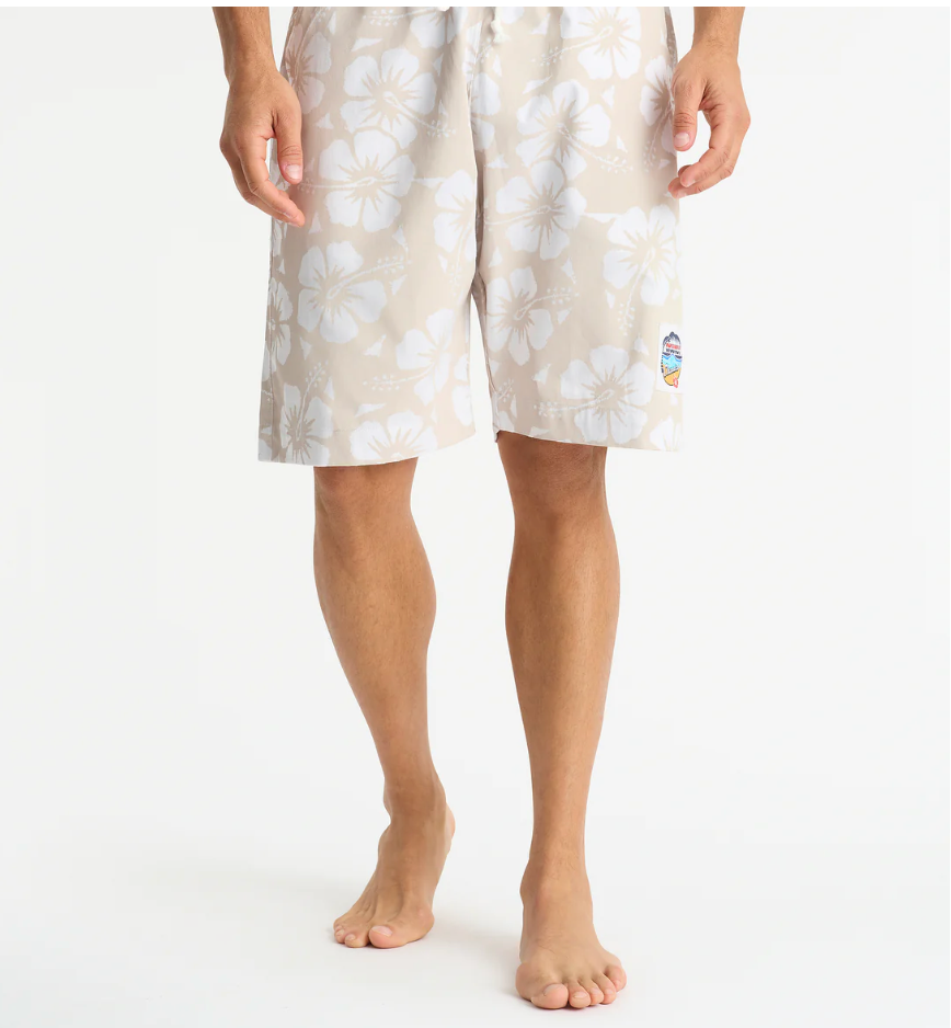 Classic Hibiscus Shorts - Stone